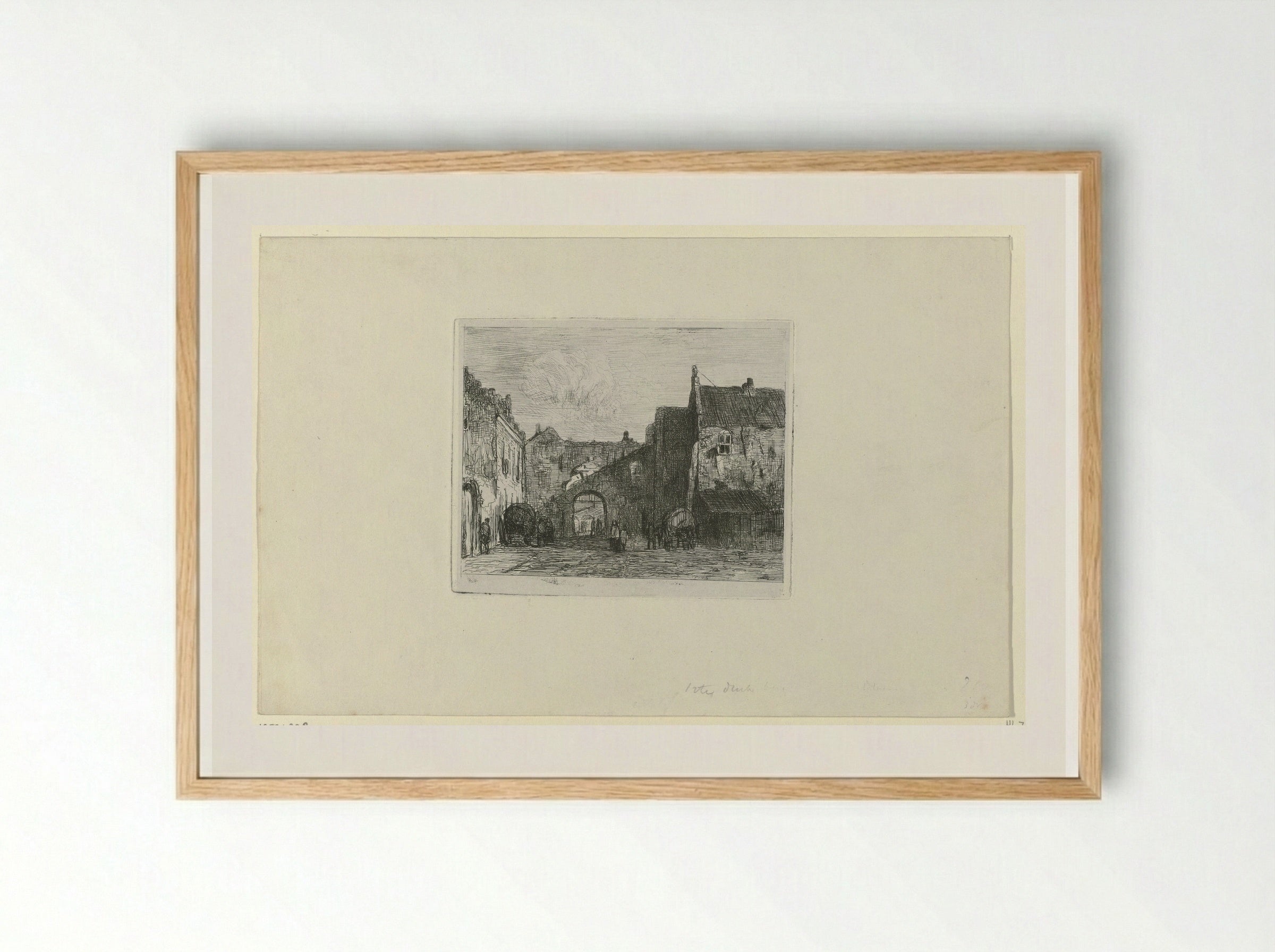 Gezicht op het Binnenhof - Jan Weissenbruch - Framed Print Wood