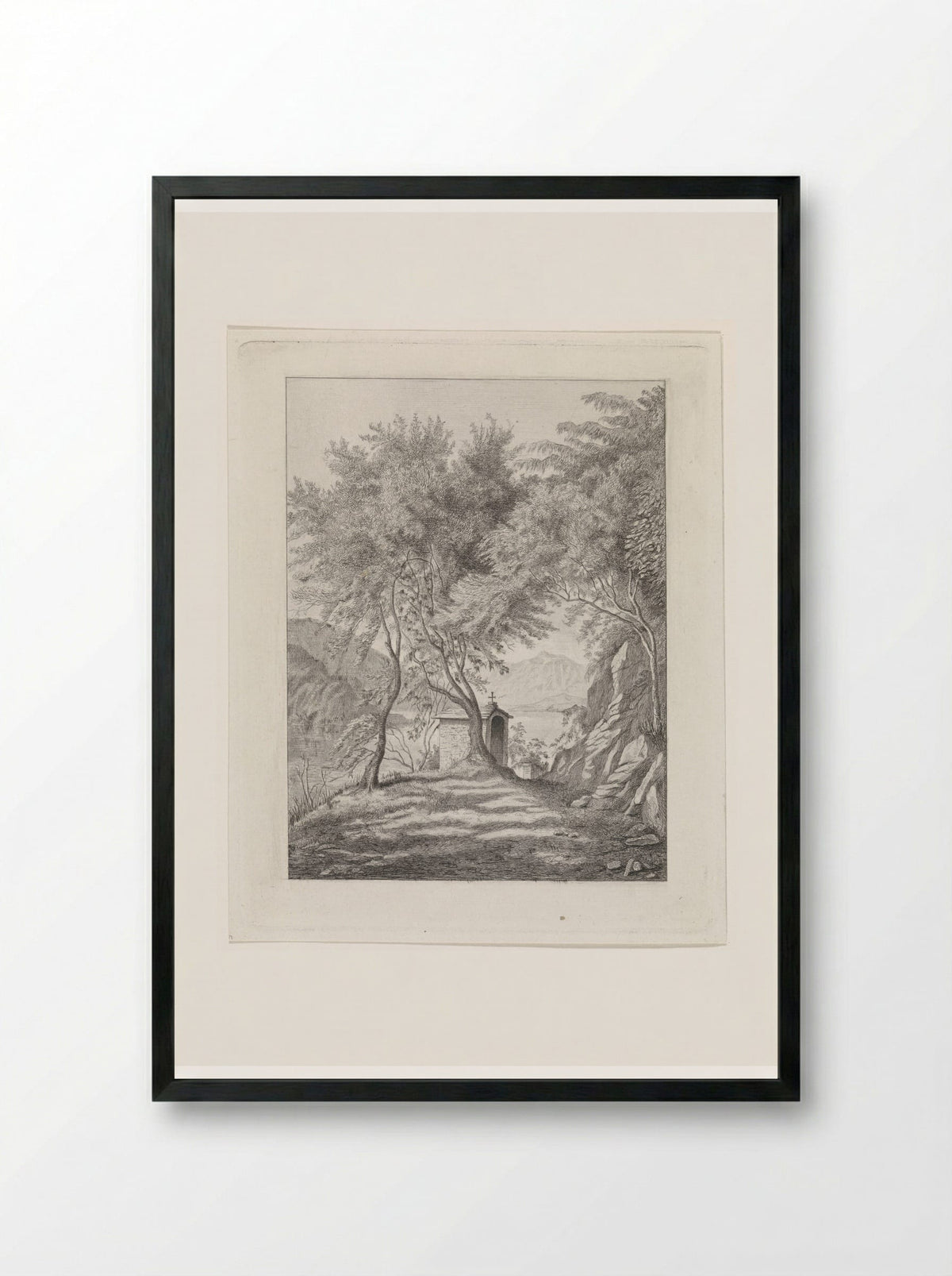 Gezicht op het Comomeer - David van der Kellen - Framed Print Black
