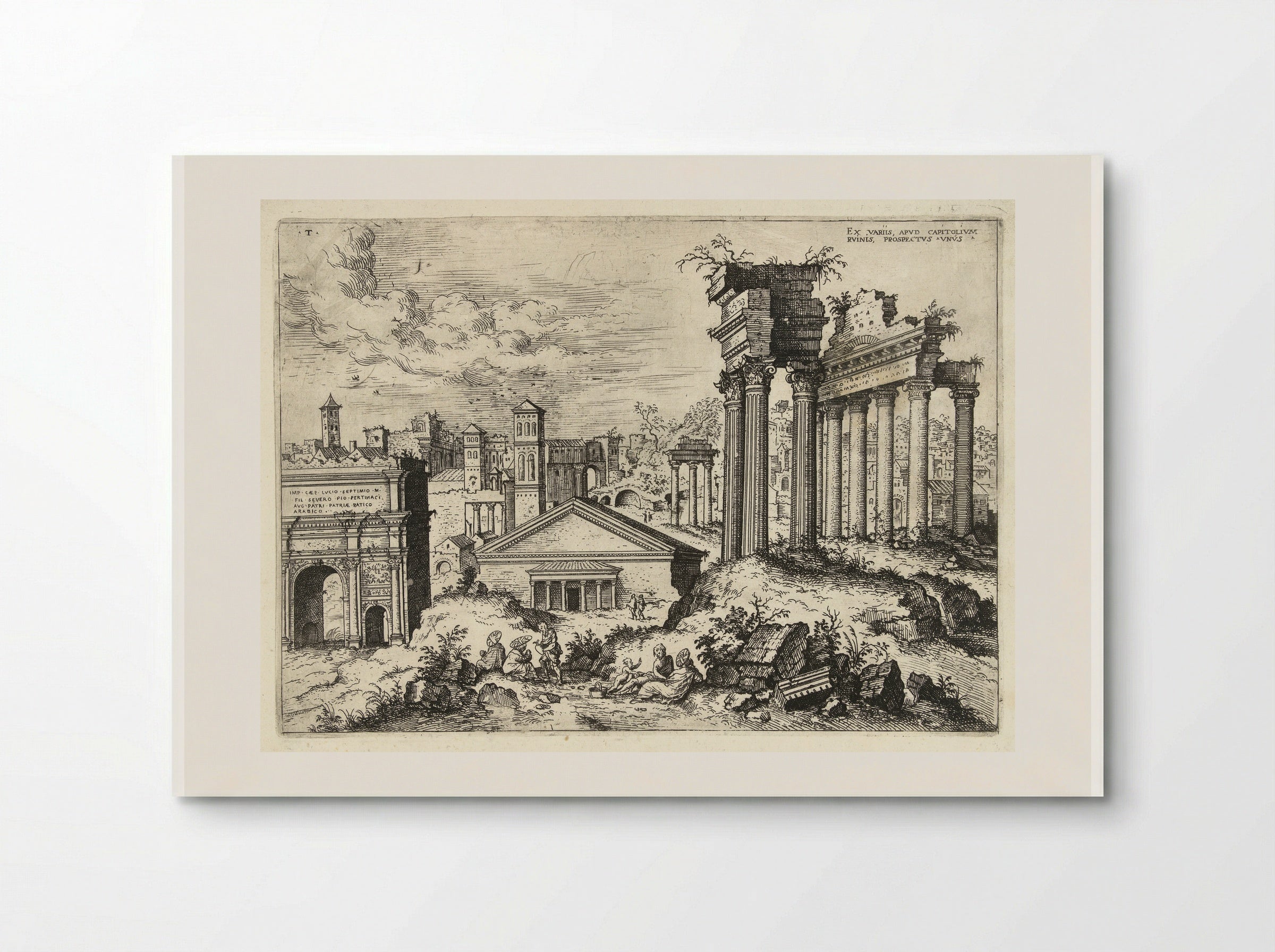 Gezicht op het Forum Romanum vanuit het Capitool - Hieronymus Cock - Poster