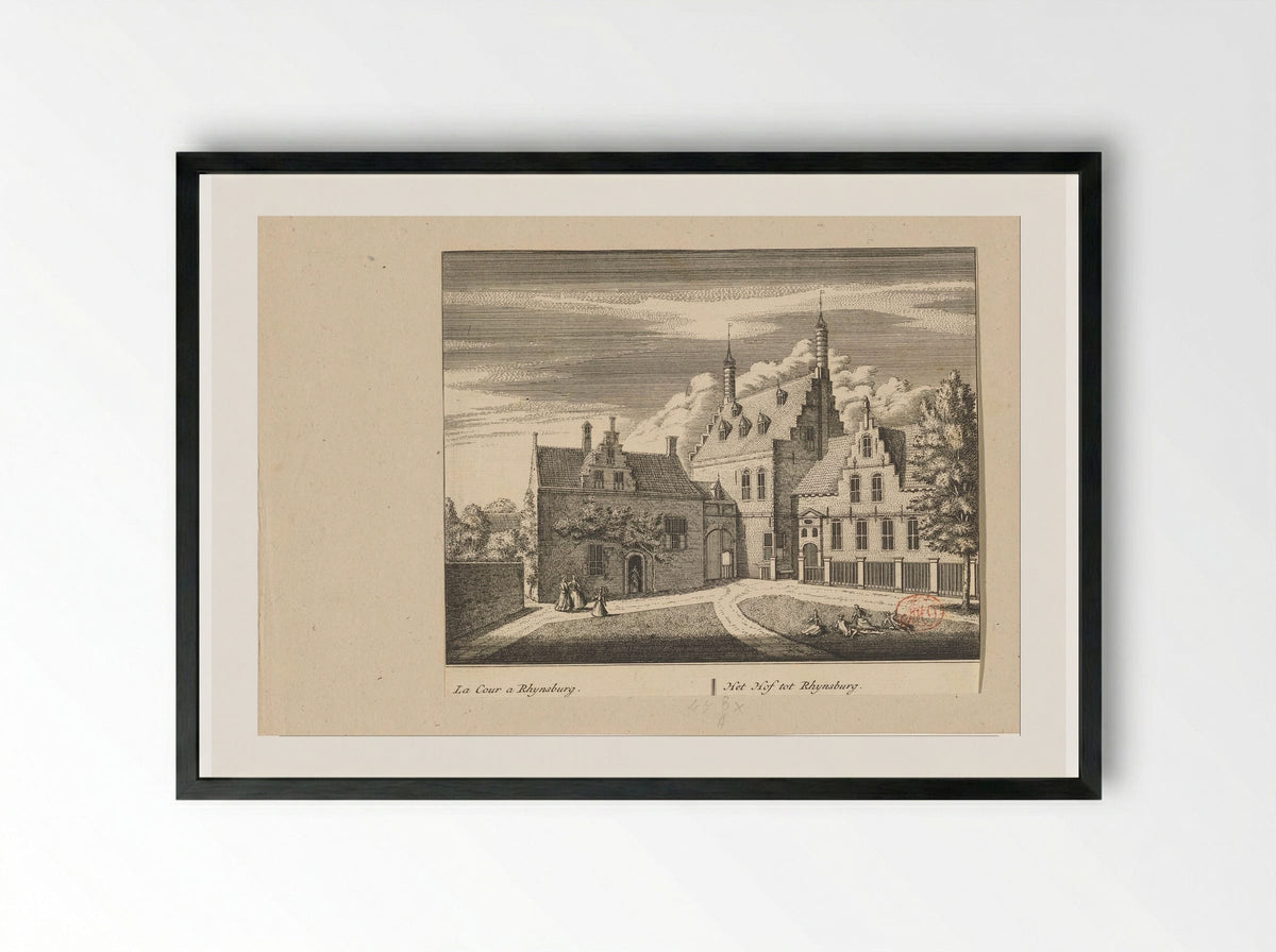 Gezicht op het Hof van Rijnsburg - Abraham Rademaker - Framed Print Black