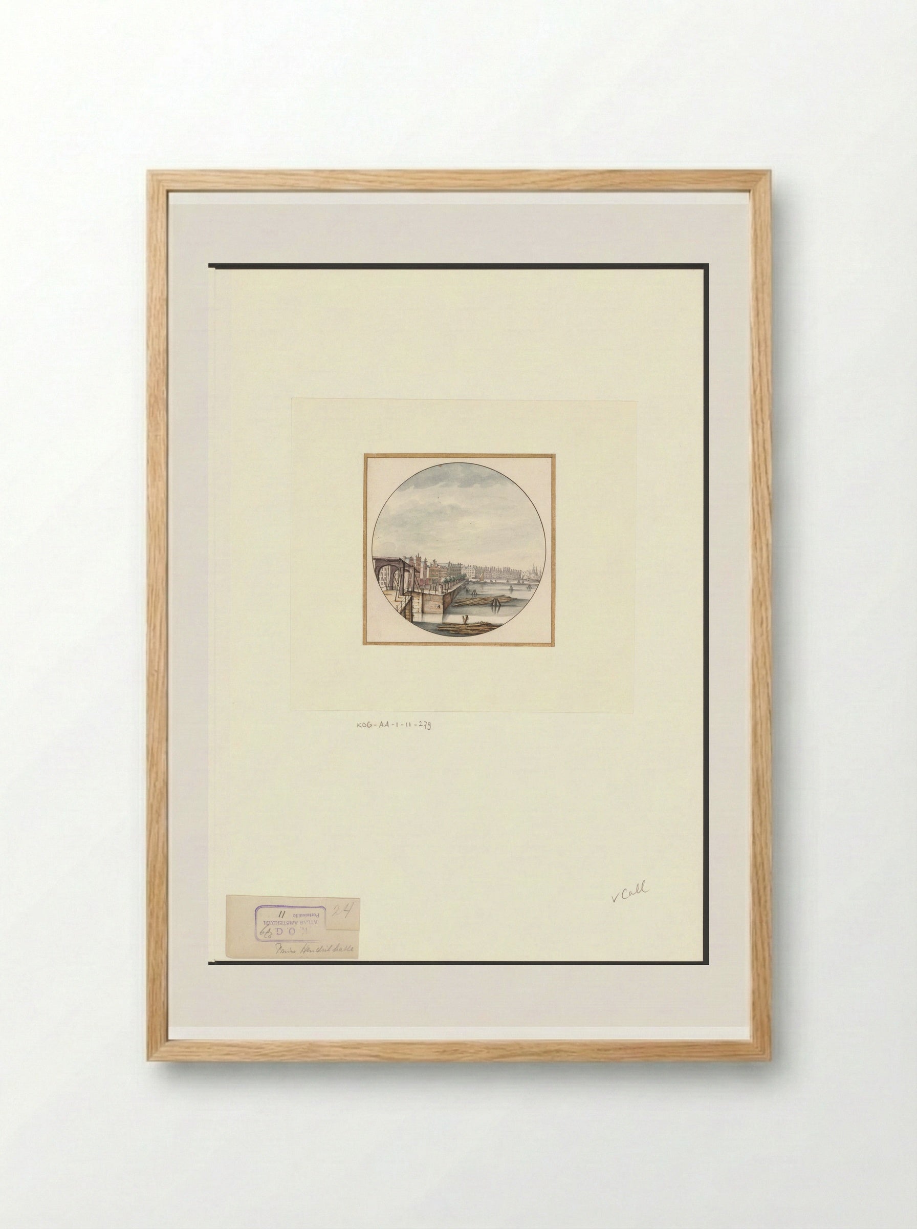 Gezicht op het IJ en het Oosterdok met houtvlotten - Jan van Call (I) - Framed Print Wood