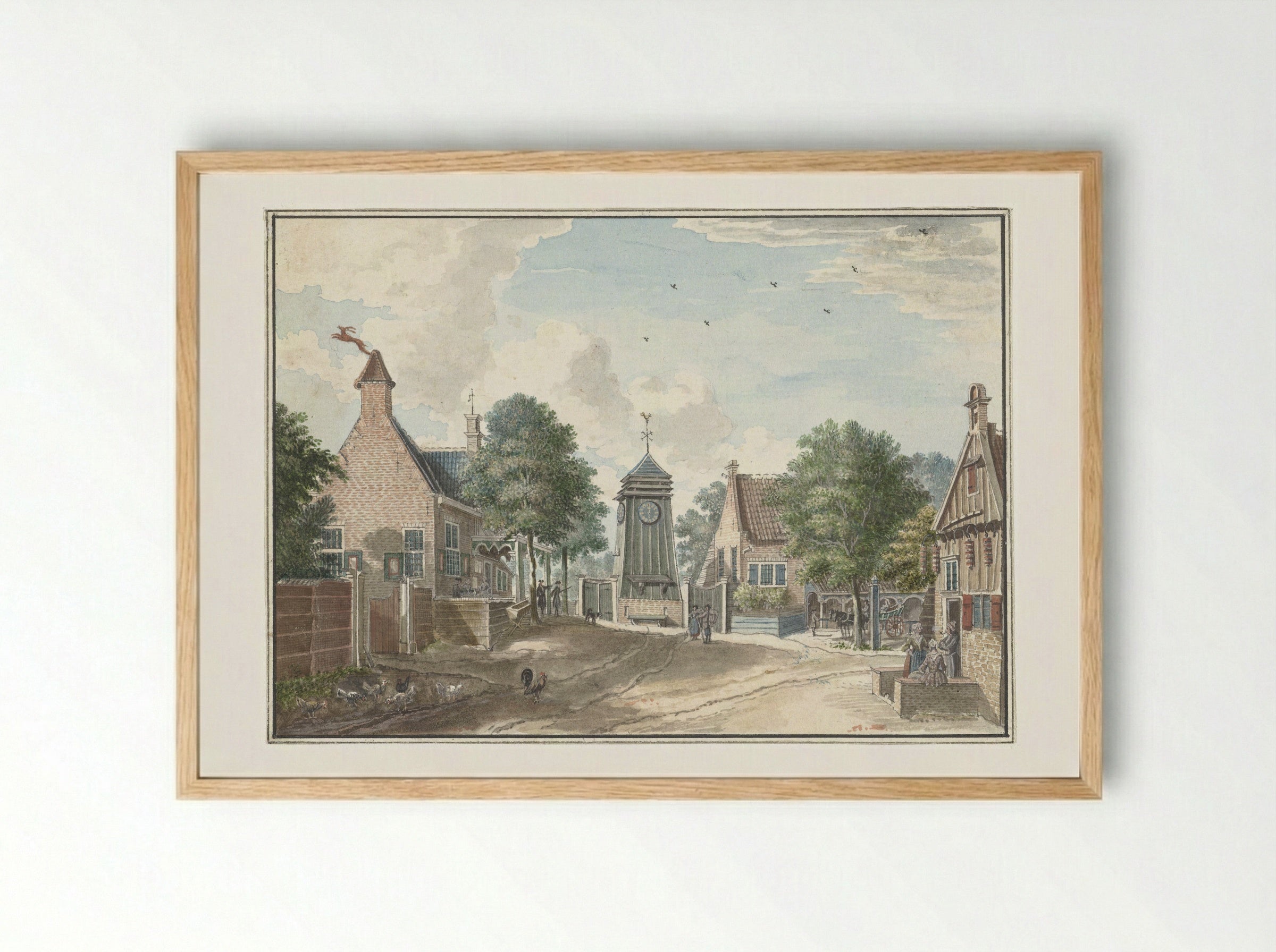 Gezicht op het Klokhuis te Overveen - Jan de Beijer - Framed Print Wood