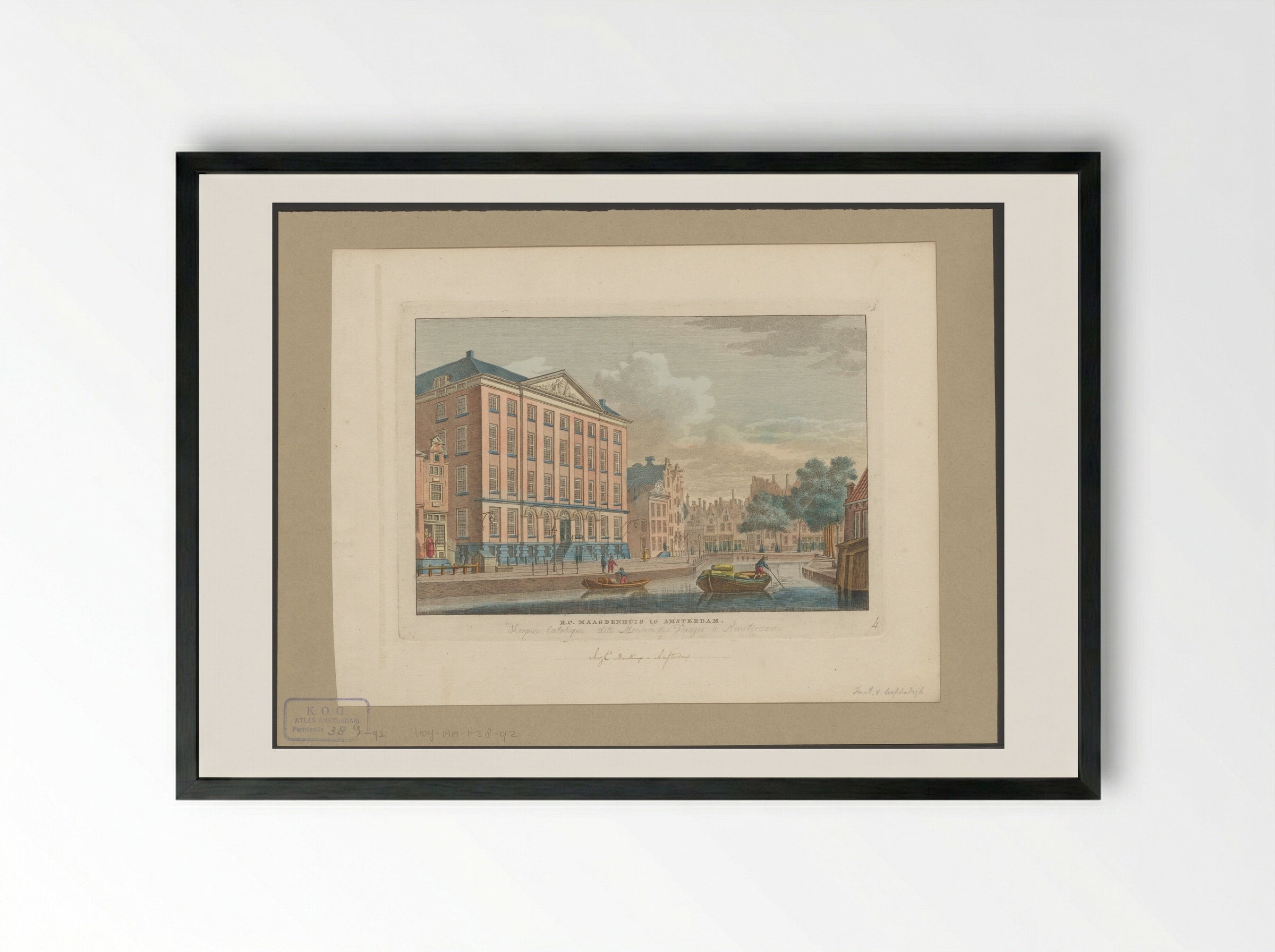 Gezicht op het Maagdenhuis te Amsterdam - Carel Frederik Bendorp (I) - Framed Print Black