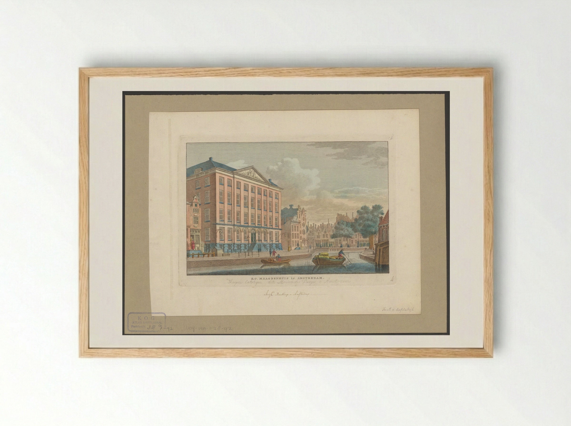 Gezicht op het Maagdenhuis te Amsterdam - Carel Frederik Bendorp (I) - Framed Print Wood