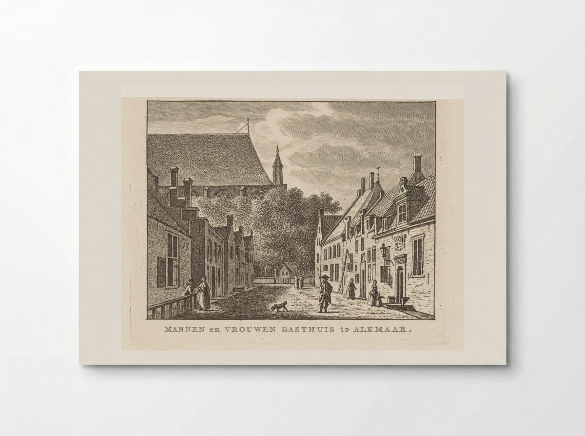 Gezicht op het Mannen- en Vrouwengasthuis te Alkmaar - Carel Frederik Bendorp (I) - Poster