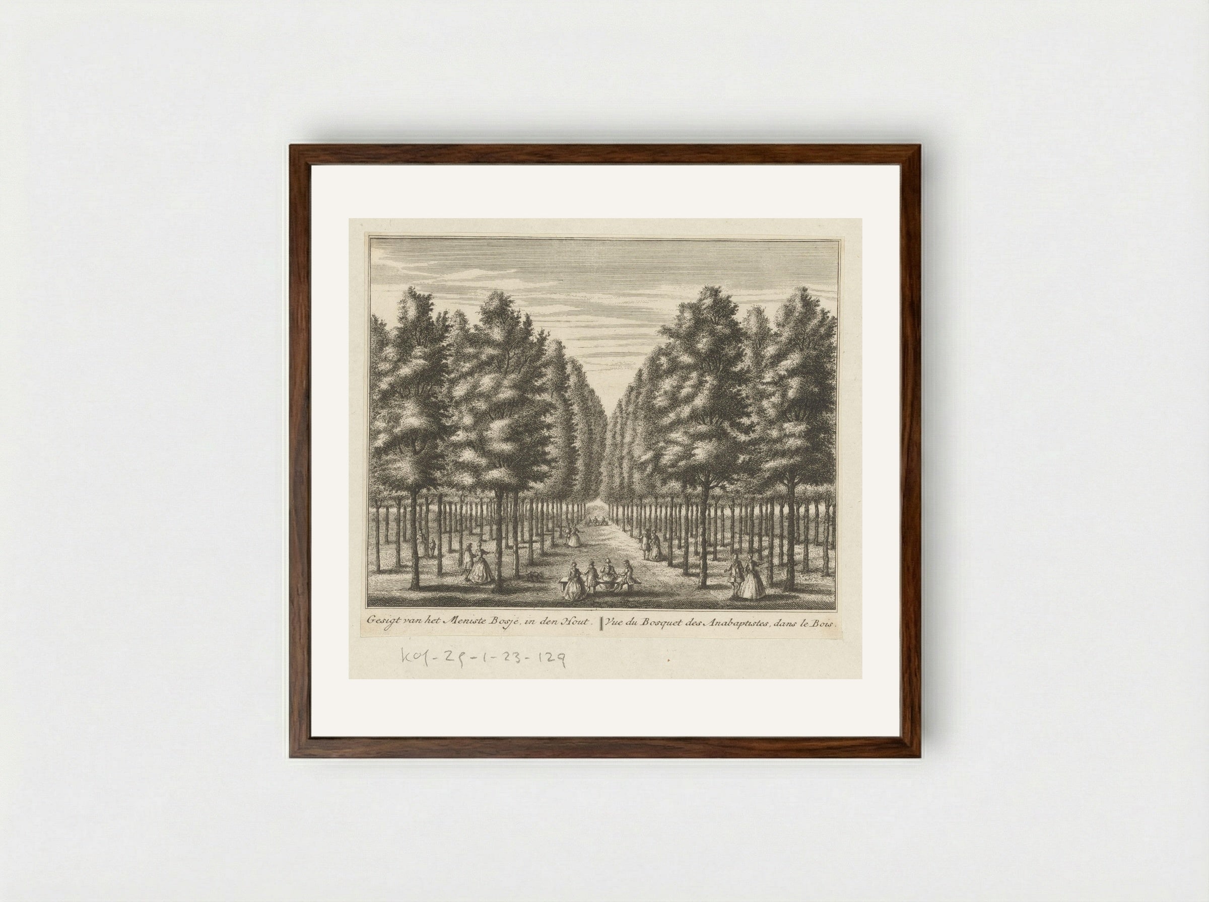 Gezicht op het Mennistenbosje in de Alkmaarder Hout - Leonard Schenk - Framed Print Dark Wood