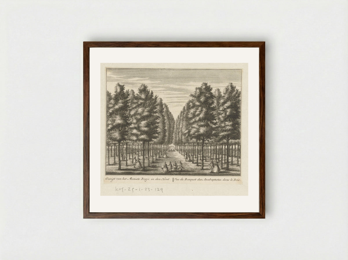Gezicht op het Mennistenbosje in de Alkmaarder Hout - Leonard Schenk - Framed Print Dark Wood