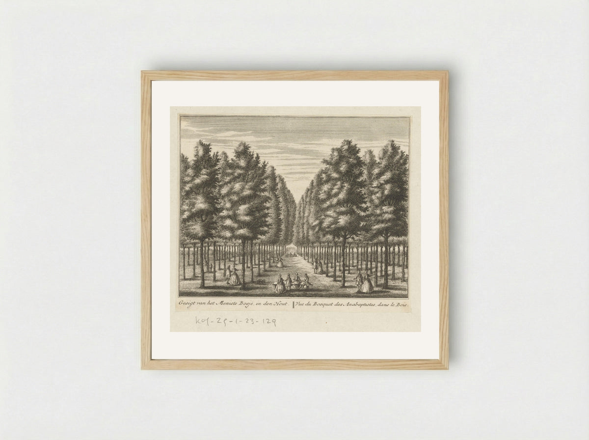 Gezicht op het Mennistenbosje in de Alkmaarder Hout - Leonard Schenk - Framed Print Wood