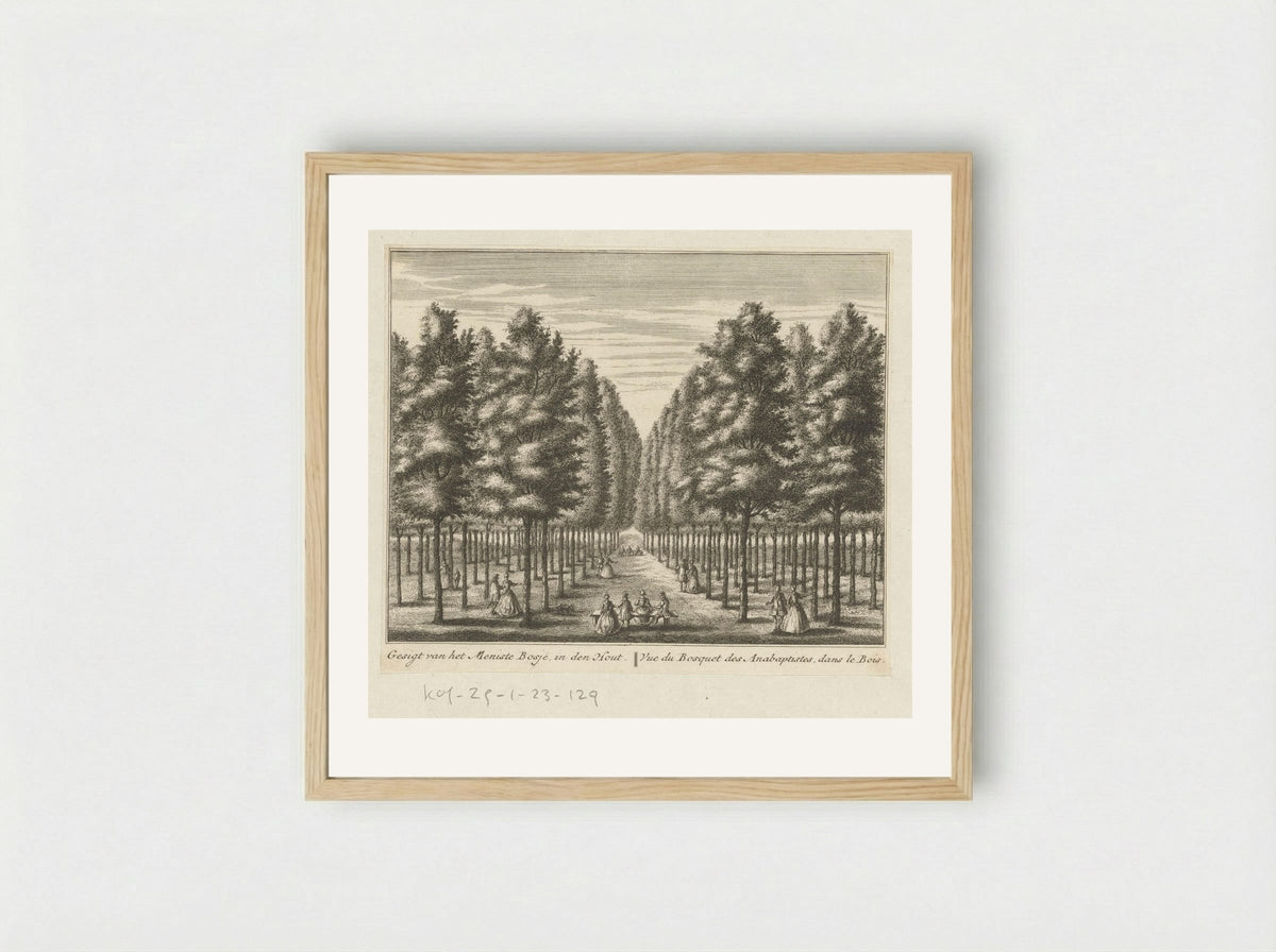 Gezicht op het Mennistenbosje in de Alkmaarder Hout - Leonard Schenk - Framed Print Wood