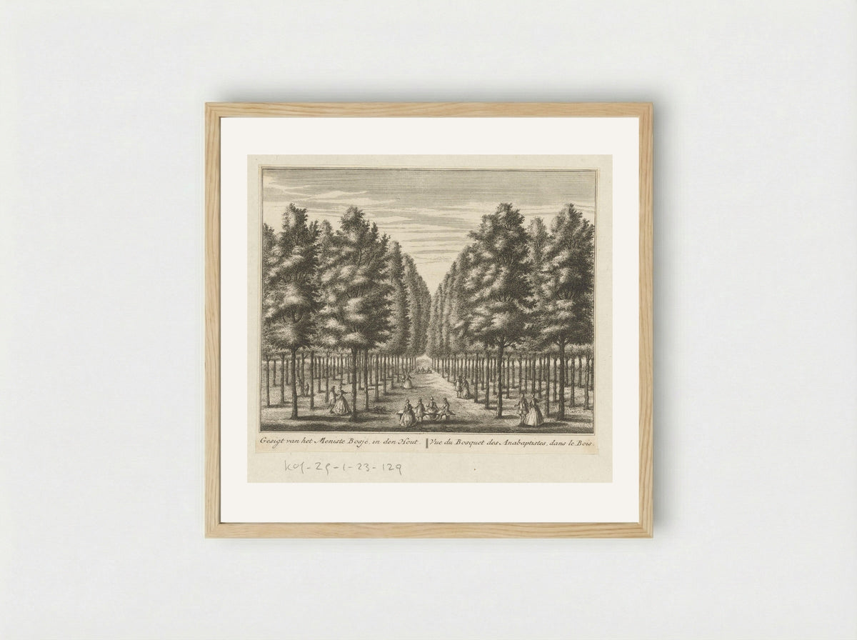 Gezicht op het Mennistenbosje in de Alkmaarder Hout - Leonard Schenk - Framed Print Wood