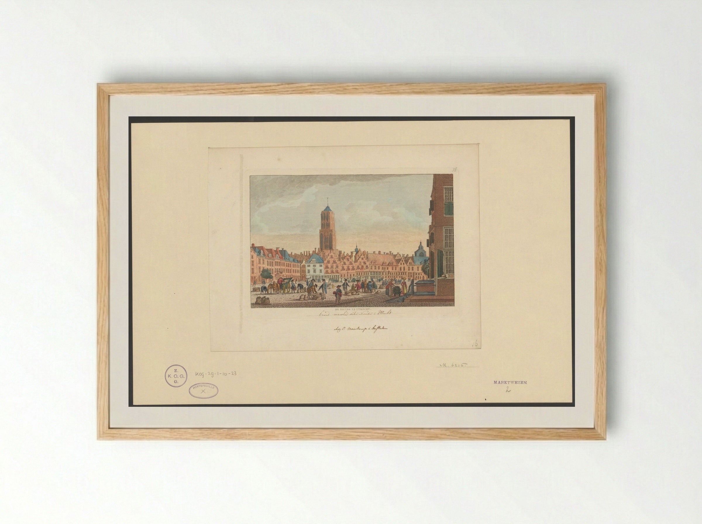 Gezicht op het Neude in Utrecht - Carel Frederik Bendorp (I) - Framed Print Wood
