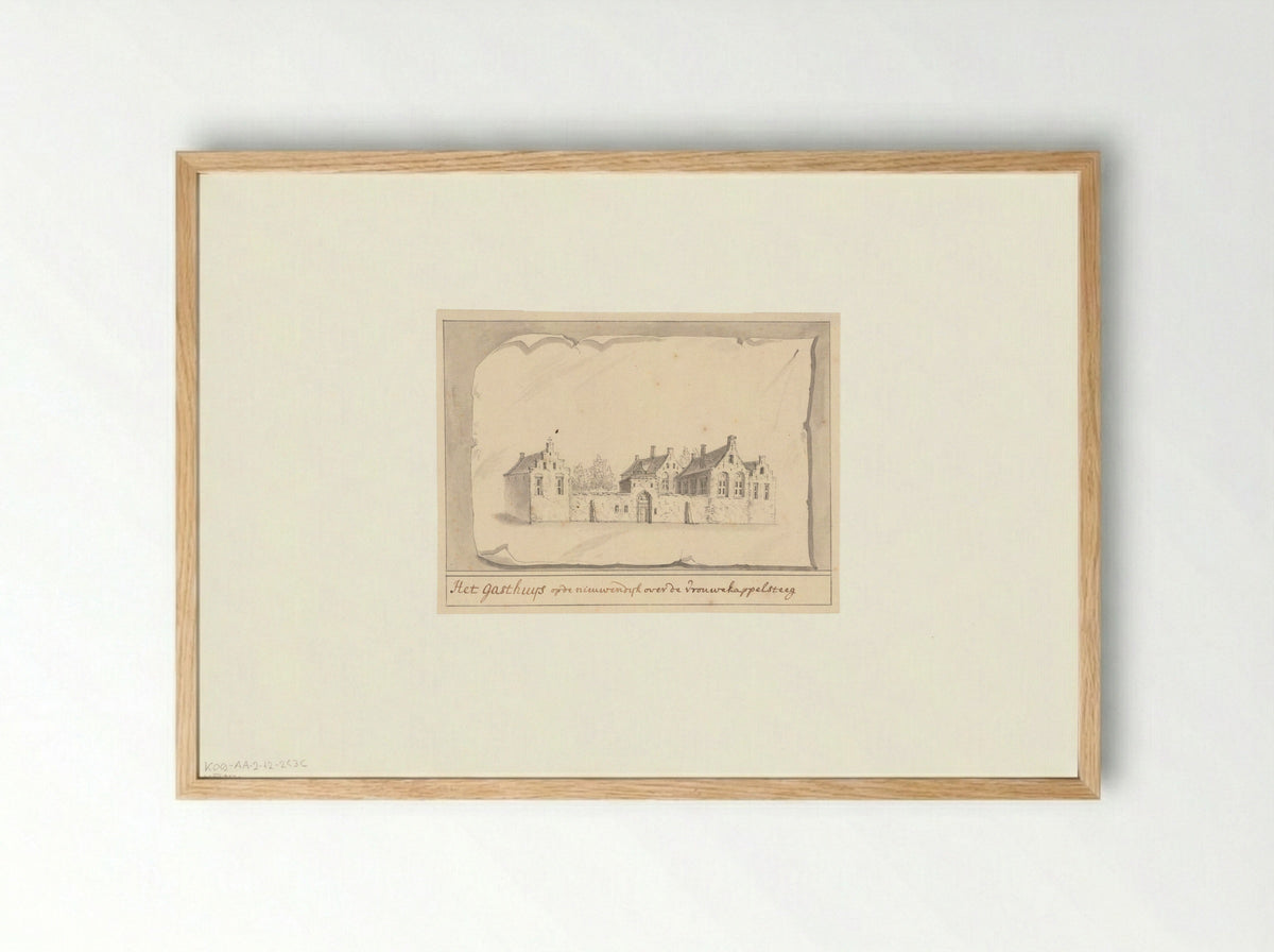 Gezicht op het Onze Lieve Vrouwe Gasthuis aan de Nieuwendijk - Antonina Houbraken - Framed Print Wood