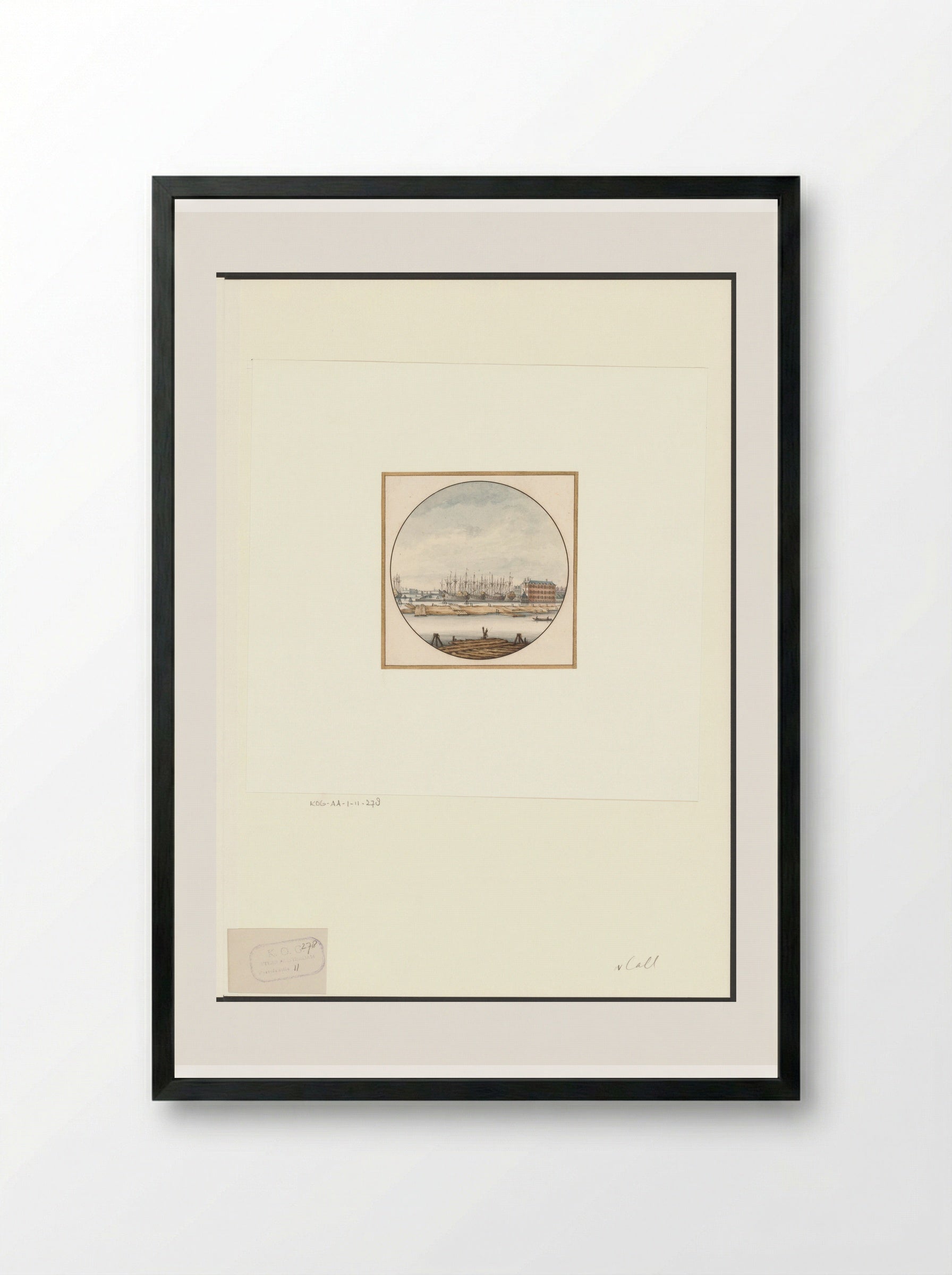 Gezicht op het Oosterdok en 's Lands Zeemagazijn - Jan van Call (I) - Framed Print Black