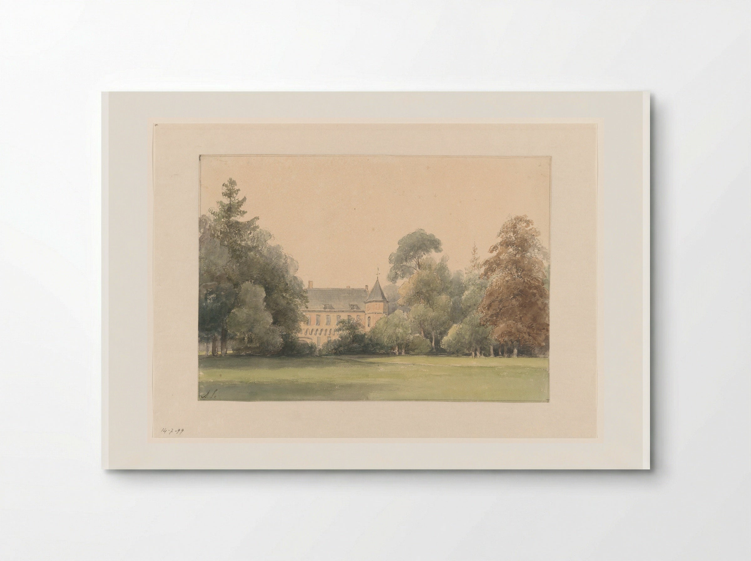 Gezicht op het Oude Loo - Andreas Schelfhout - Poster