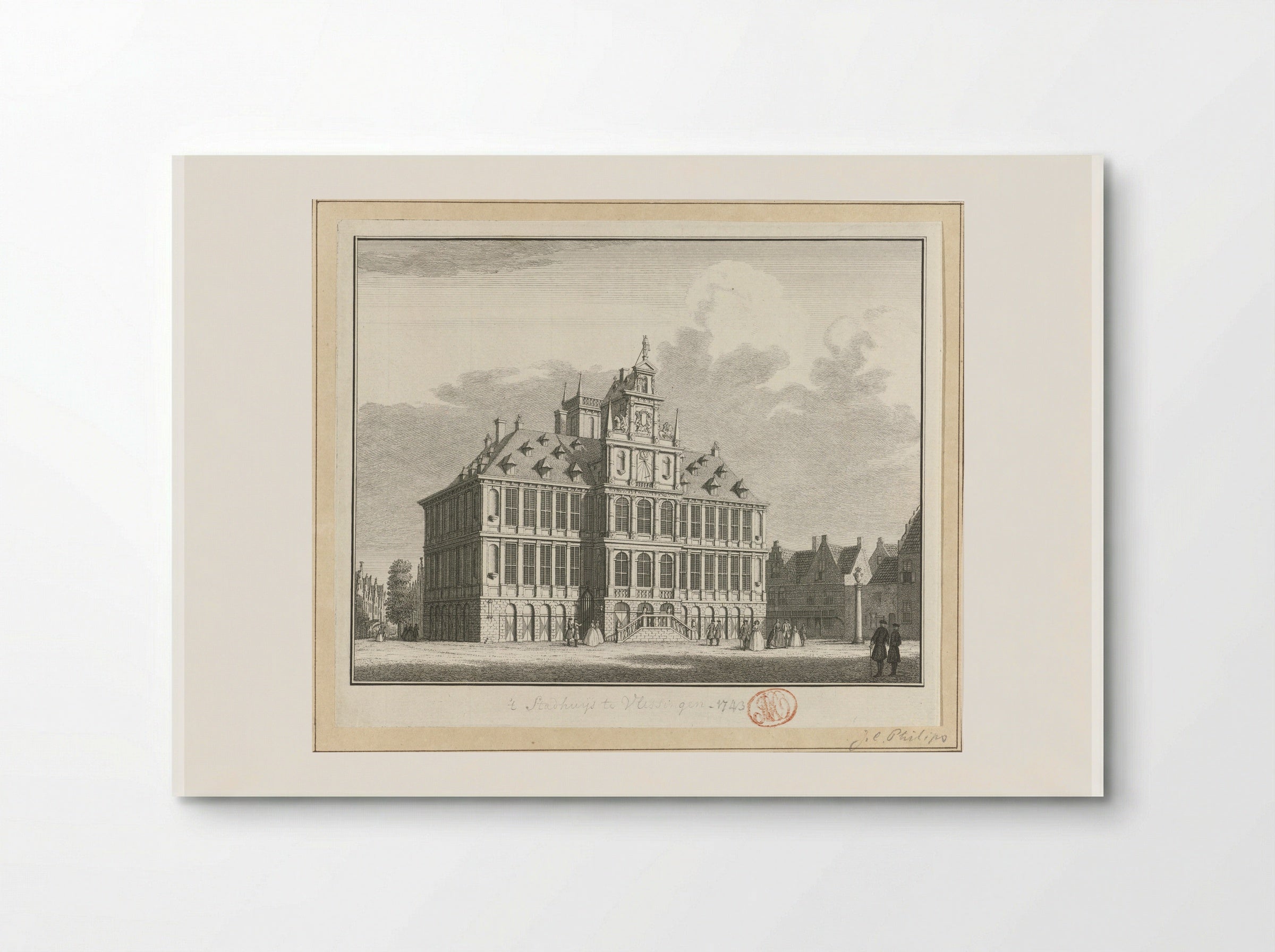 Gezicht op het Oude Stadhuis te Vlissingen - Jan Caspar Philips - Poster