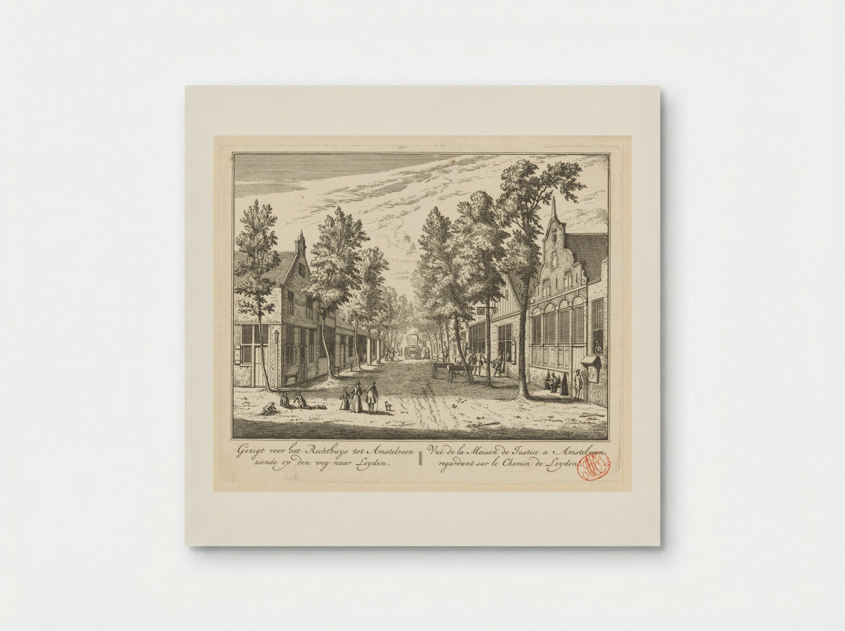 Gezicht op het Rechthuis te Amstelveen - Abraham Rademaker - Poster