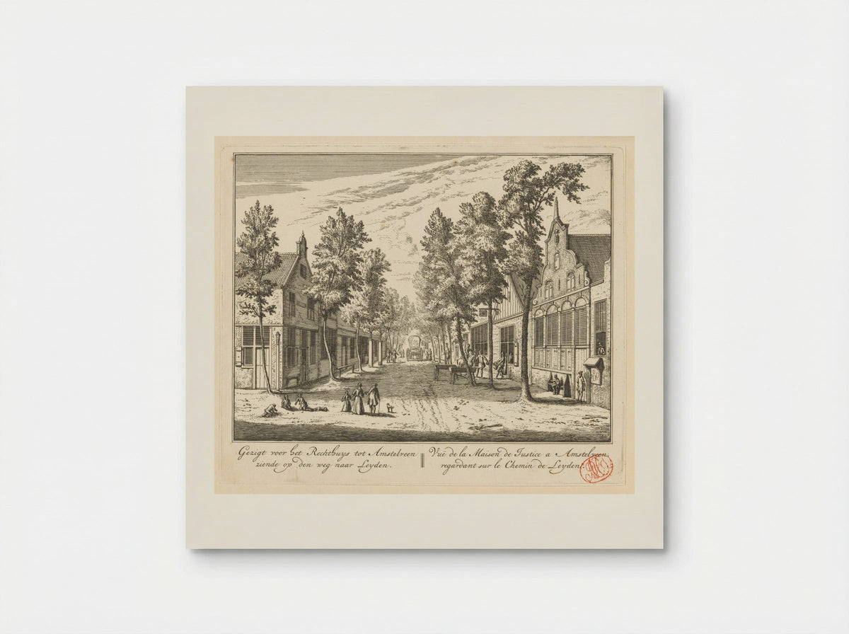 Gezicht op het Rechthuis te Amstelveen - Abraham Rademaker - Poster