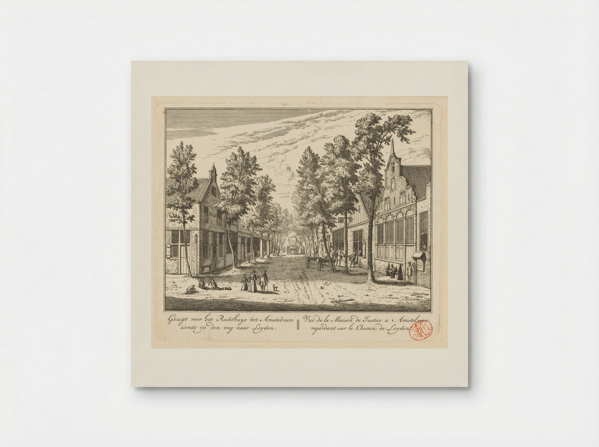 Gezicht op het Rechthuis te Amstelveen - Abraham Rademaker - Poster