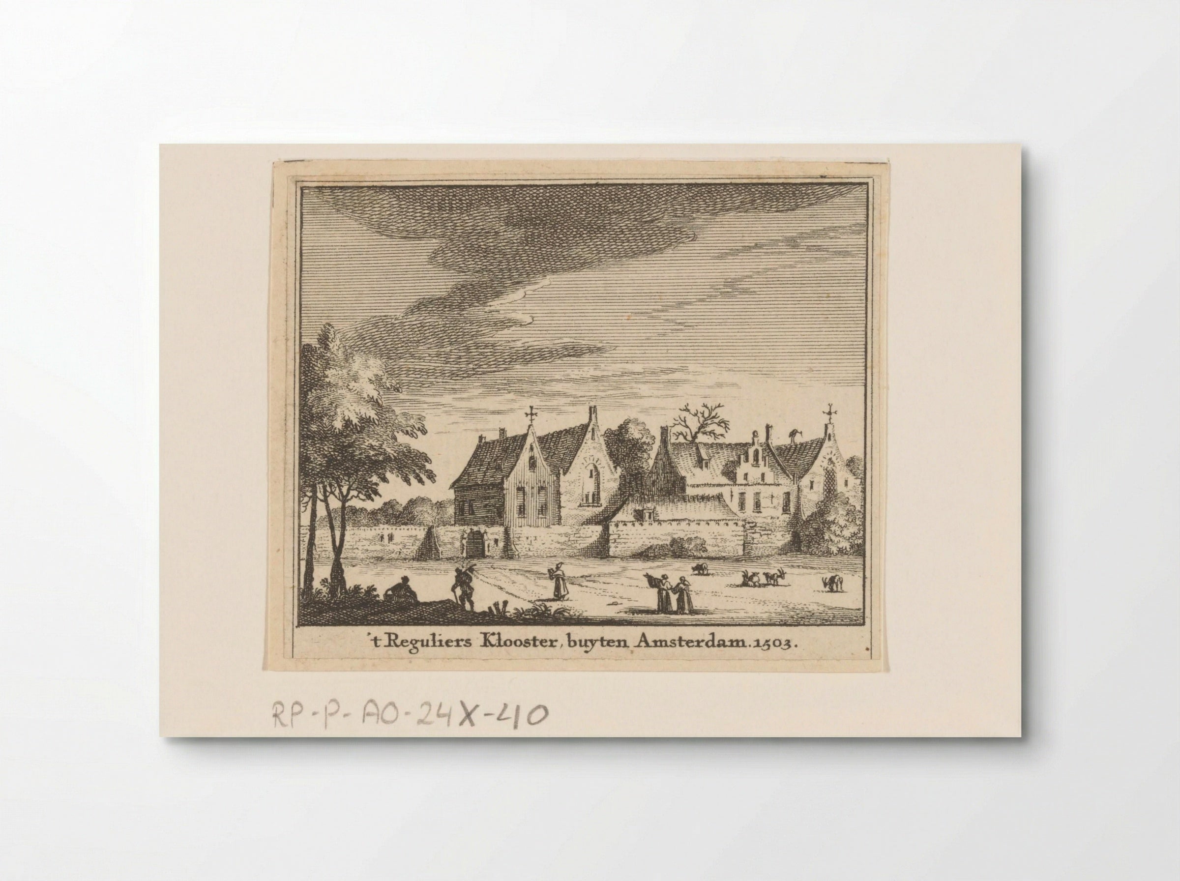 Gezicht op het Reguliersklooster buiten Amsterdam - Jan Goeree - Poster