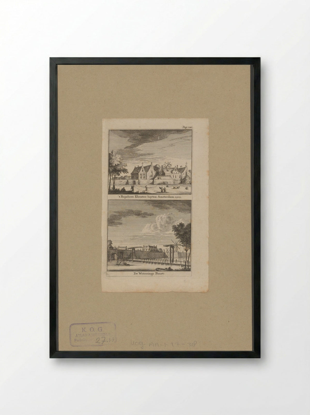 Gezicht op het Reguliersklooster en de Weteringpoort te Amsterdam - Jan Goeree - Framed Print Black