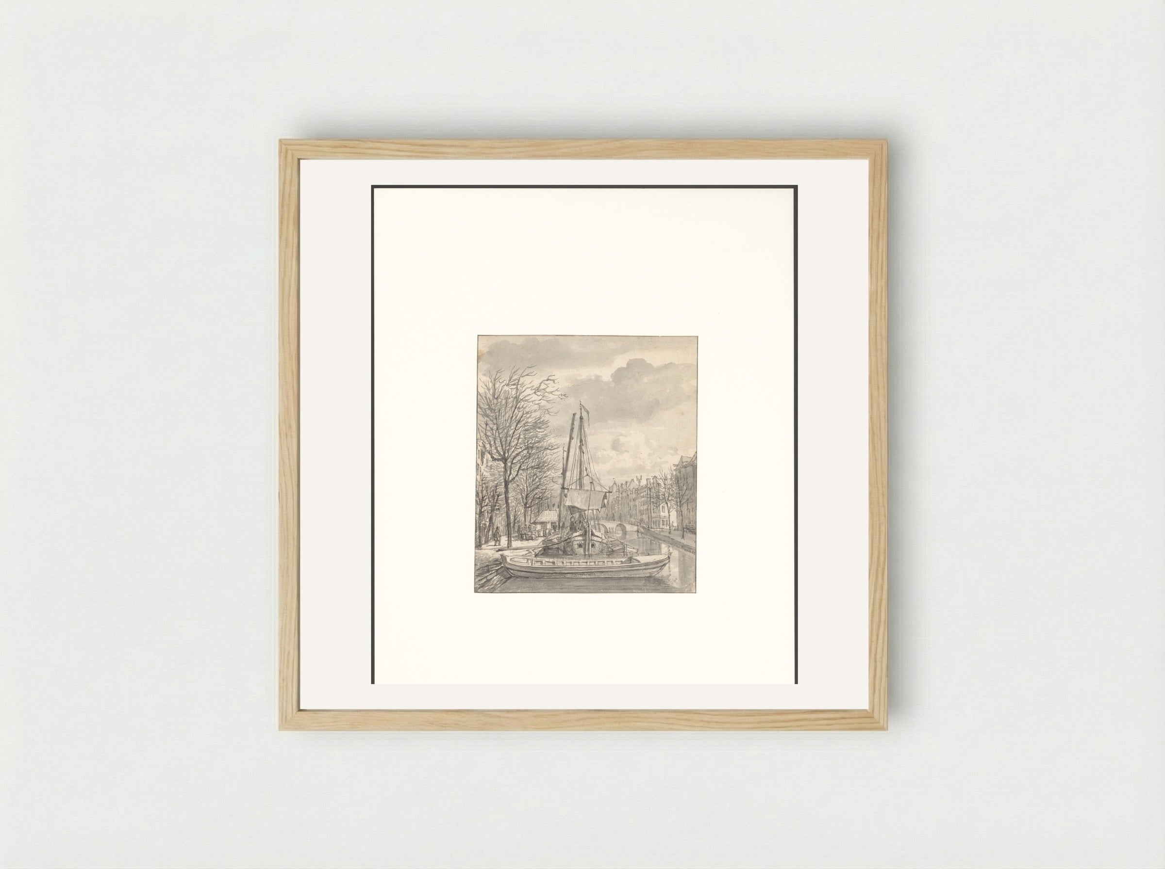 Gezicht op het Singel bij de Kleerenveer - Gerrit Lamberts - Framed Print Wood