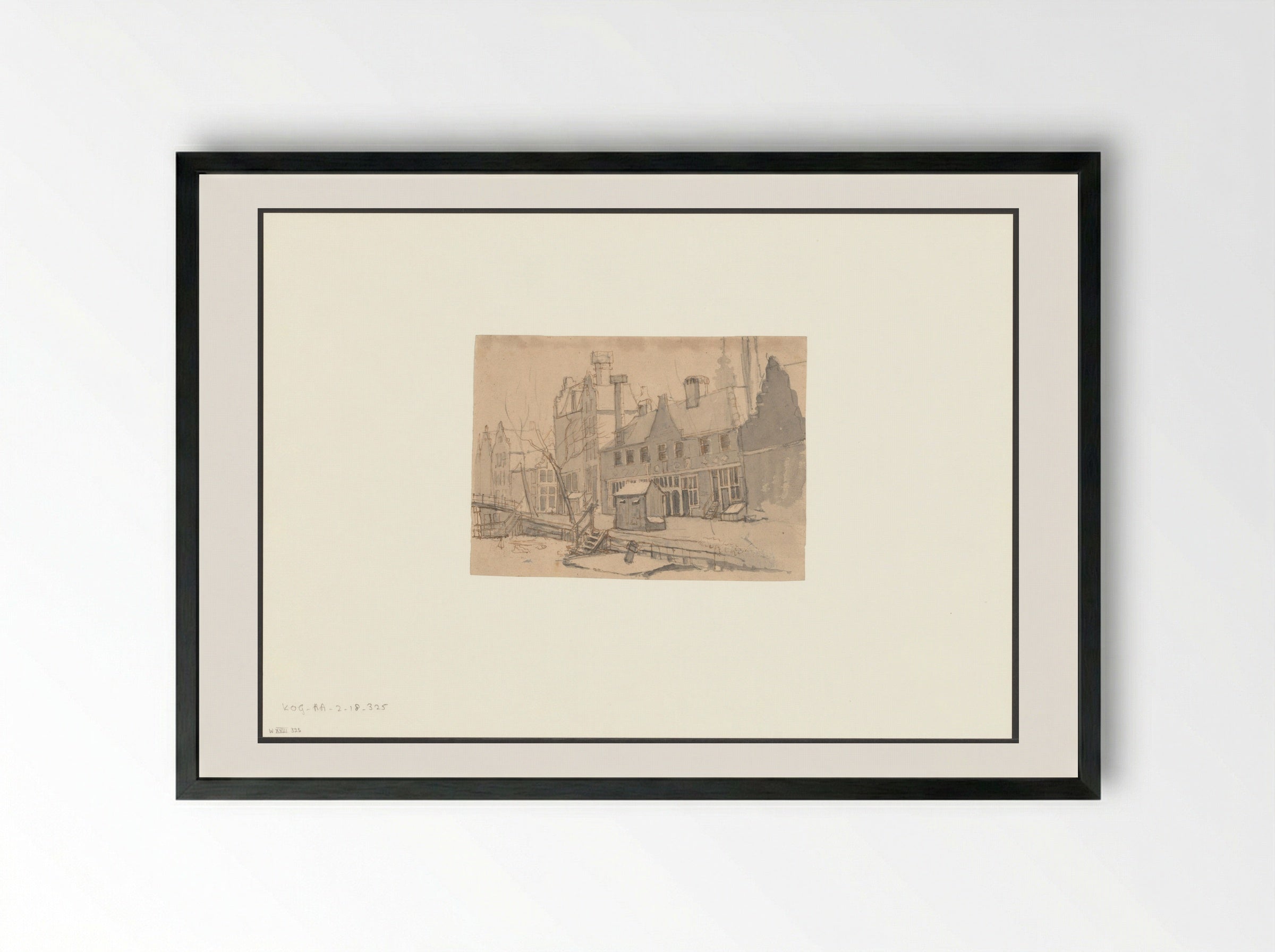 Gezicht op het Sint Andrieshofje aan de Egelantiersgracht - Gerrit Lamberts - Framed Print Black
