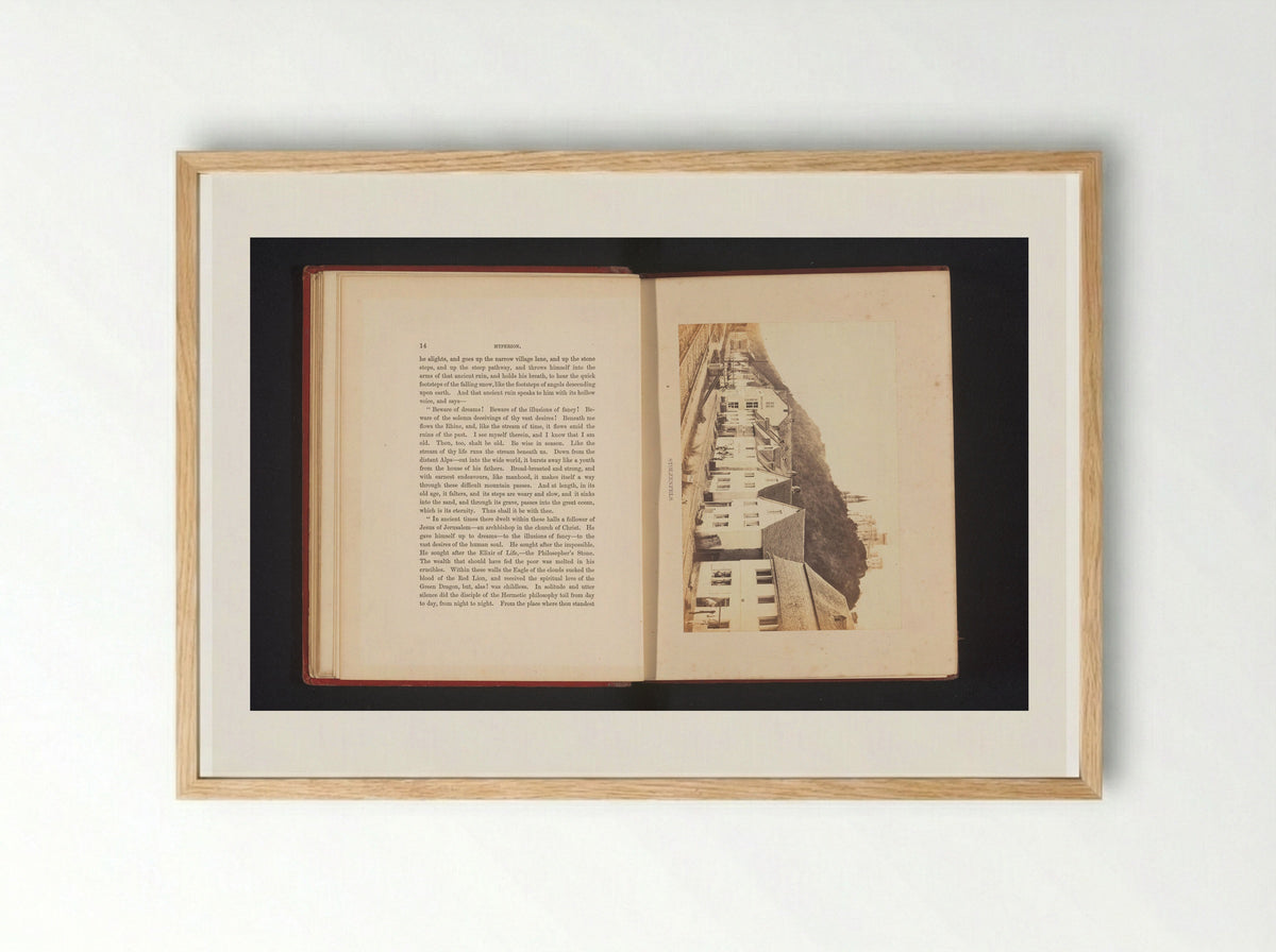 Gezicht op het Slot Stolzenfels, vanuit vermoedelijk Koblenz - Francis Frith - Framed Print Wood