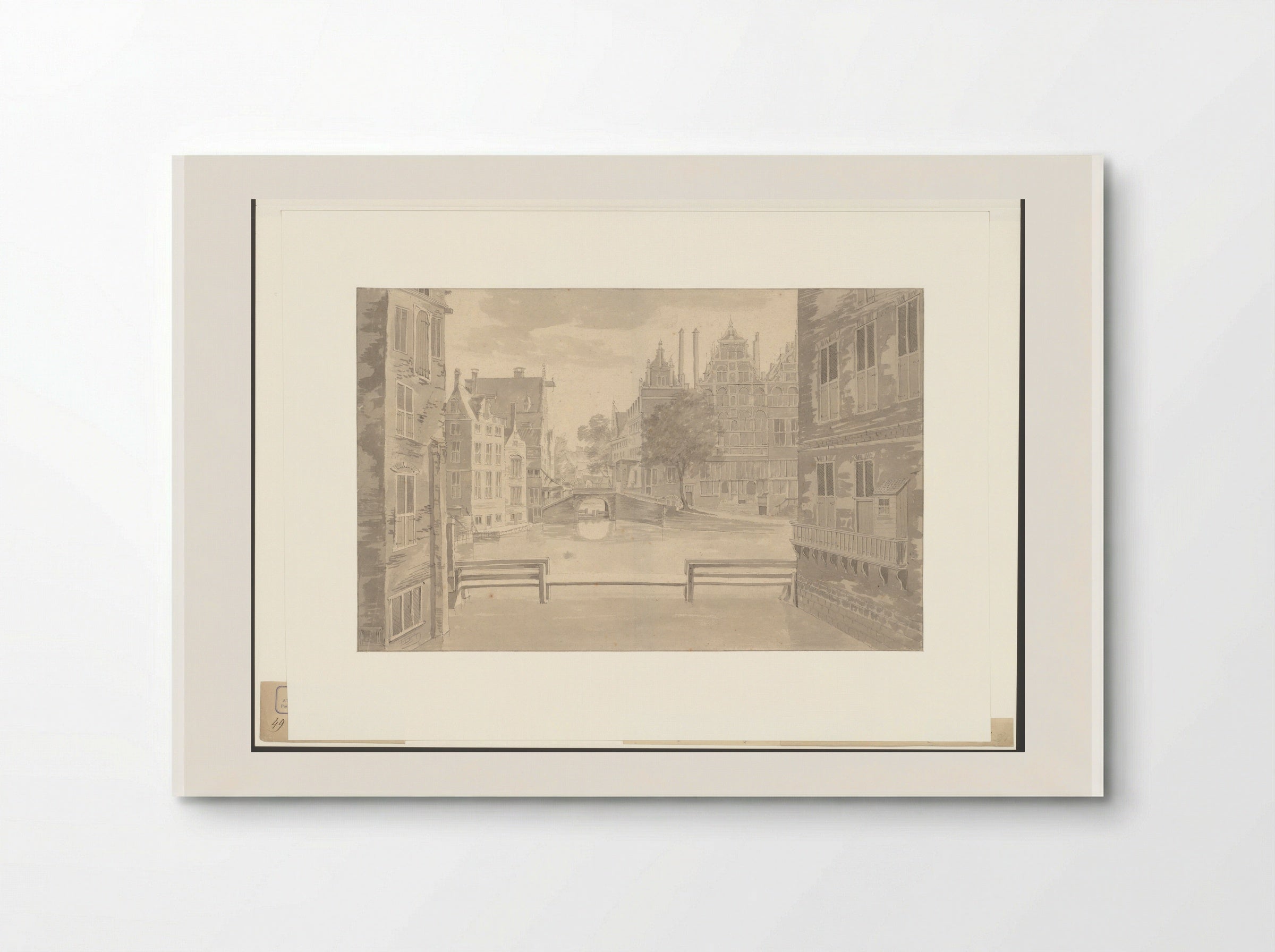 Gezicht op het Spui gezien over het Rokin naar de Grimnessesluis - Abraham Rademaker - Poster