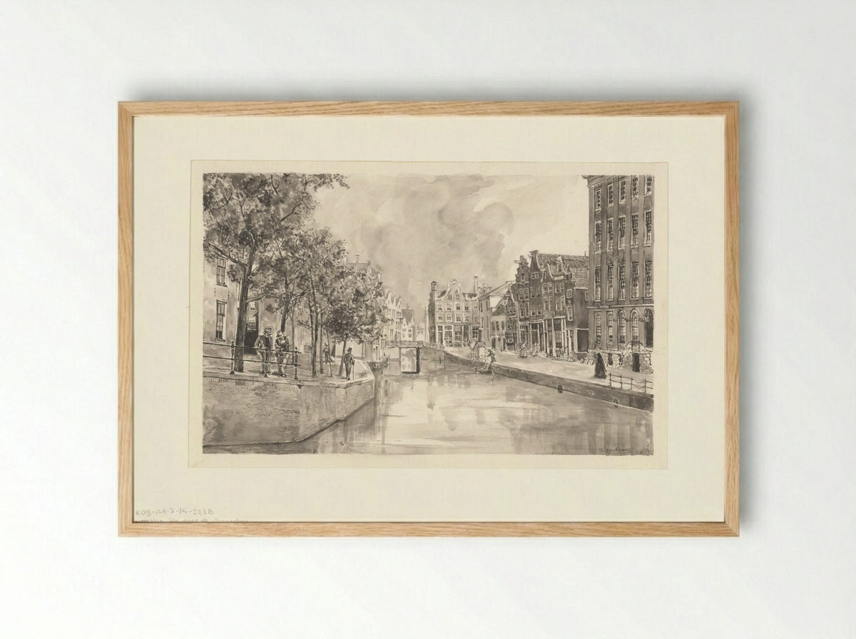 Gezicht op het Spui naar de Osjessluis - A. Goedkoop - Framed Print Wood