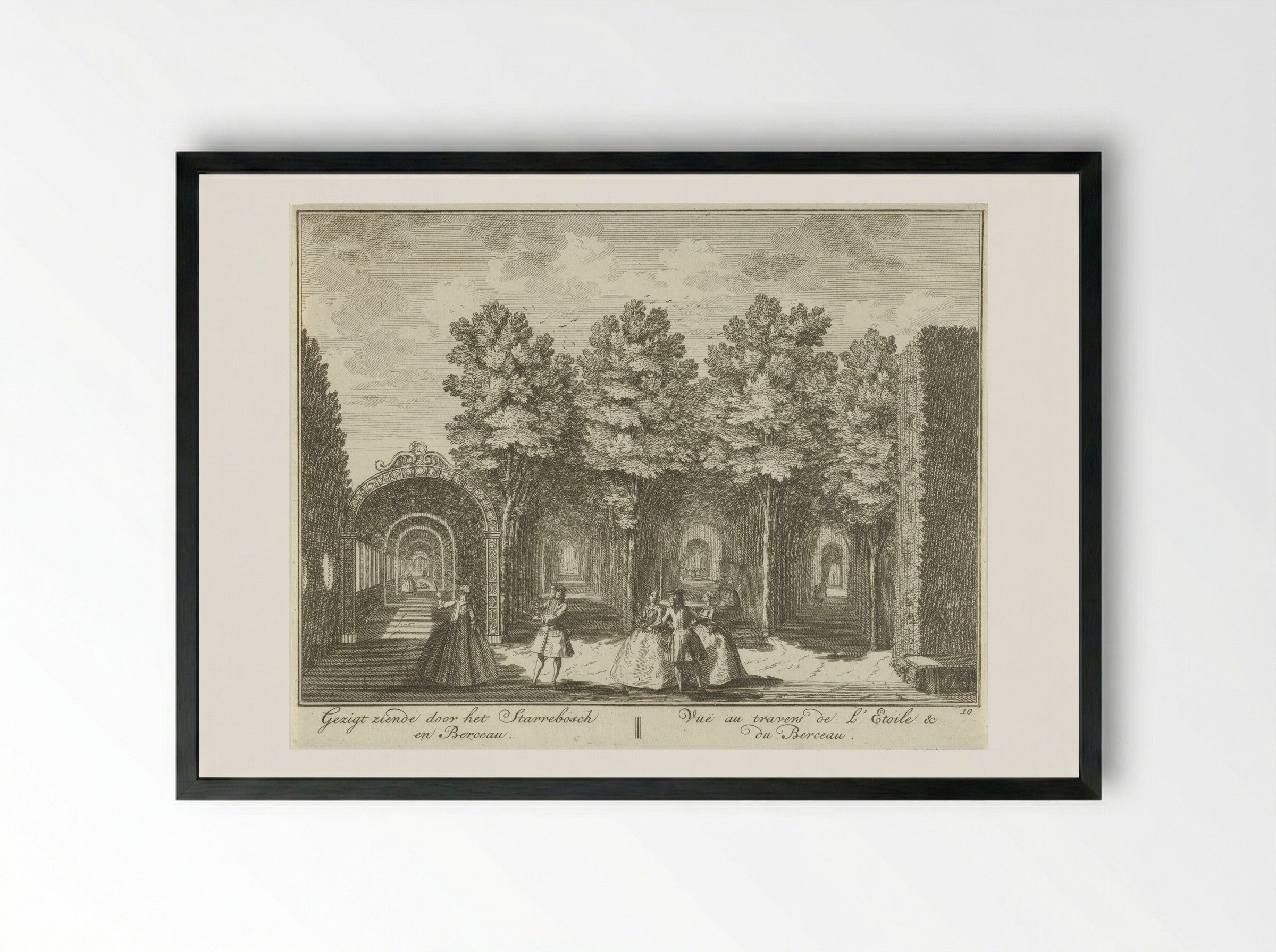 Gezicht op het Sterrenbos in de tuin van Huis ter Meer te Maarssen - Hendrik de Leth - Framed Print Black