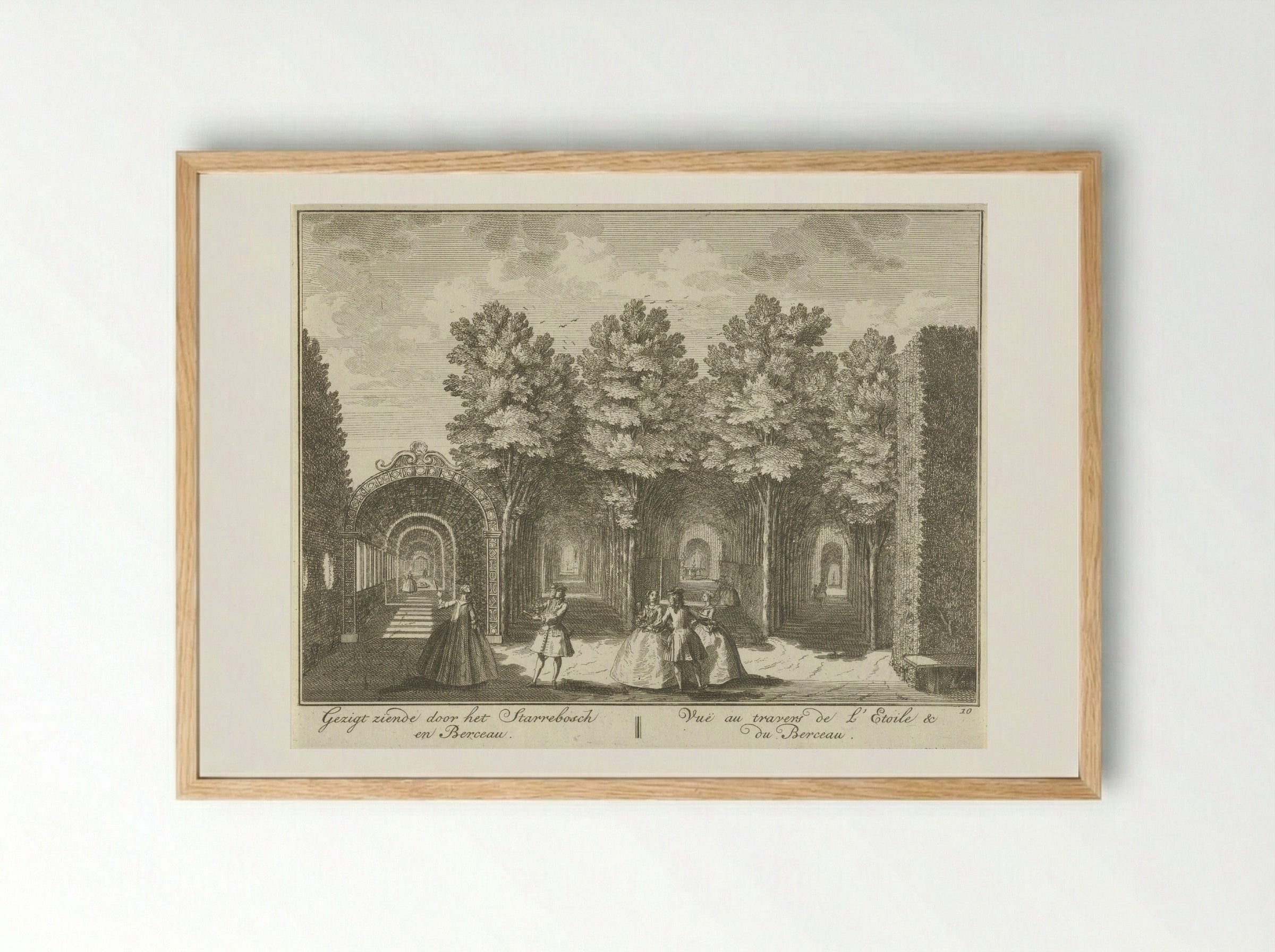 Gezicht op het Sterrenbos in de tuin van Huis ter Meer te Maarssen - Hendrik de Leth - Framed Print Wood