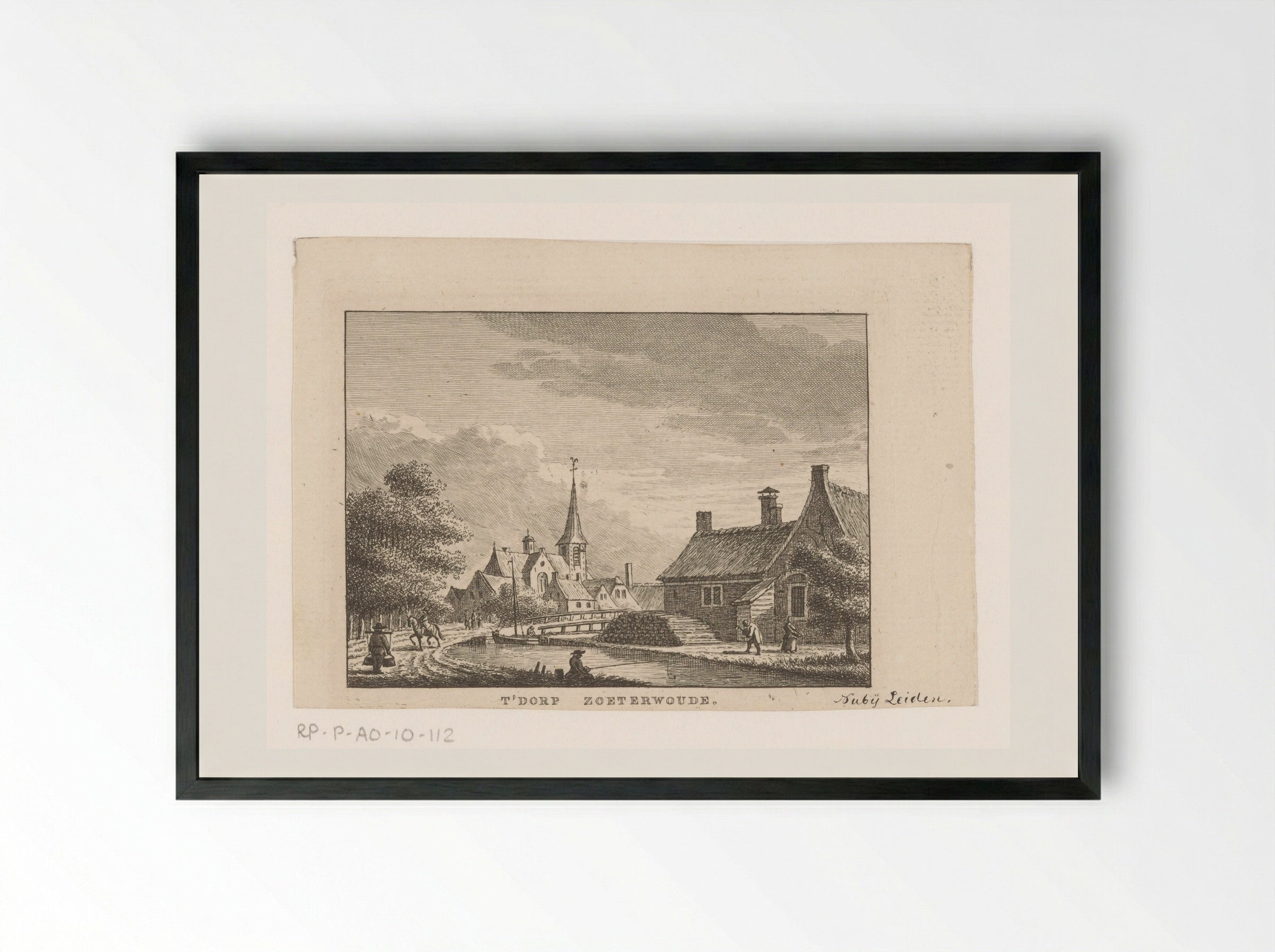 Gezicht op het dorp Zoeterwoude - Carel Frederik Bendorp (I) - Framed Print Black