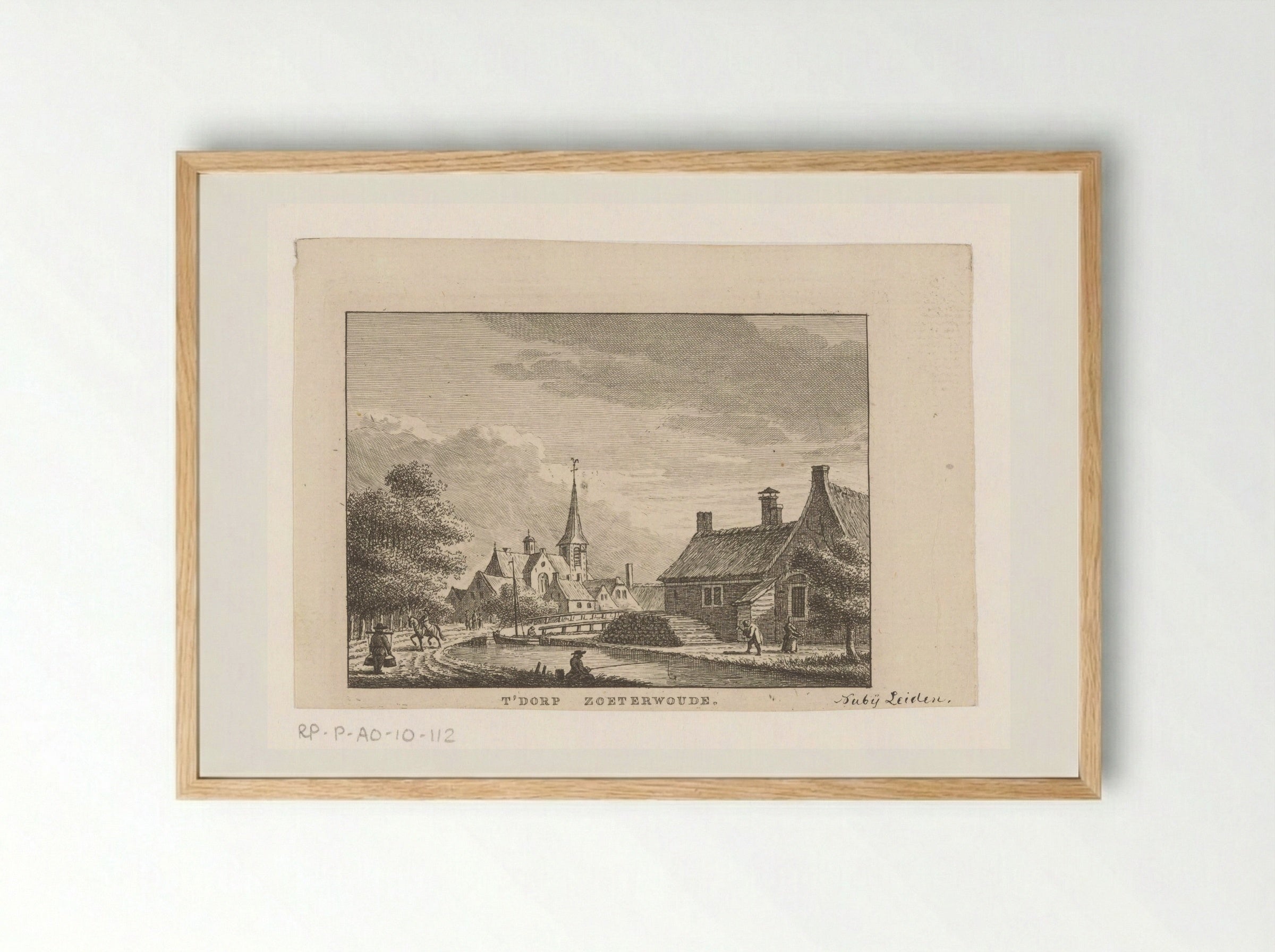 Gezicht op het dorp Zoeterwoude - Carel Frederik Bendorp (I) - Framed Print Wood