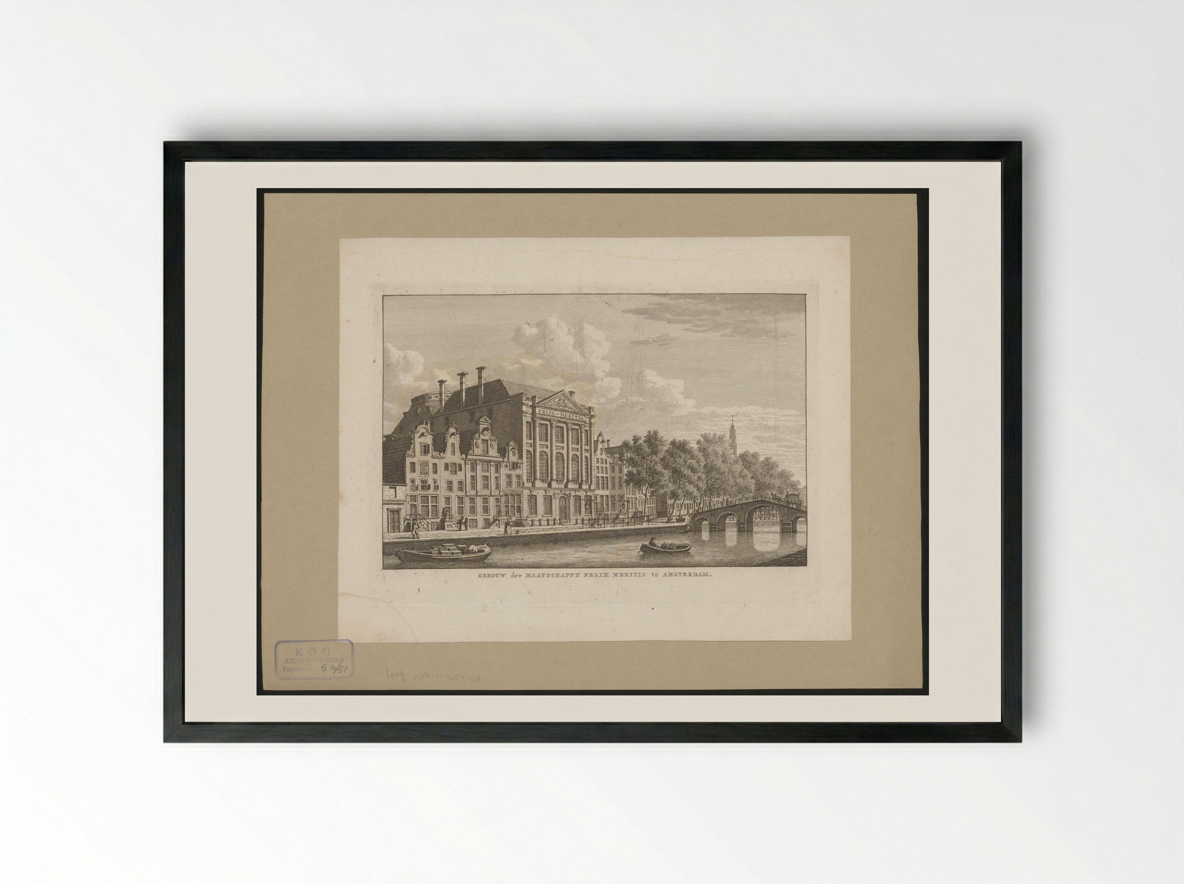 Gezicht op het gebouw Felix Meritis te Amsterdam - Carel Frederik Bendorp (I) - Framed Print Black