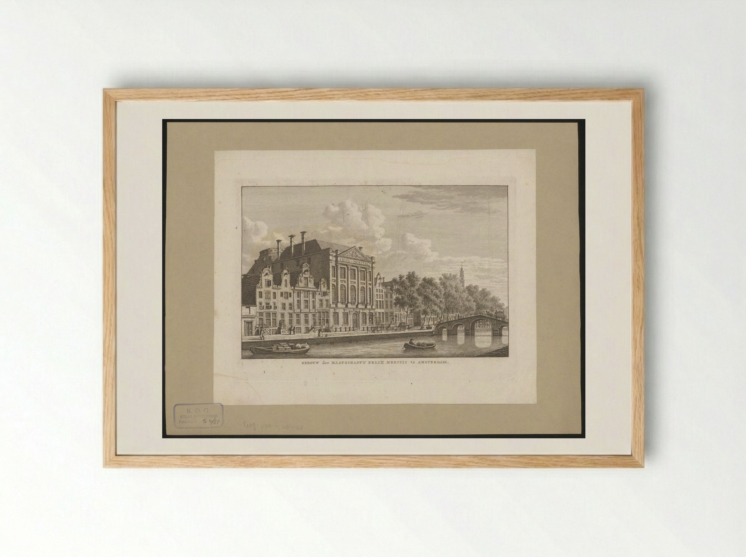 Gezicht op het gebouw Felix Meritis te Amsterdam - Carel Frederik Bendorp (I) - Framed Print Wood