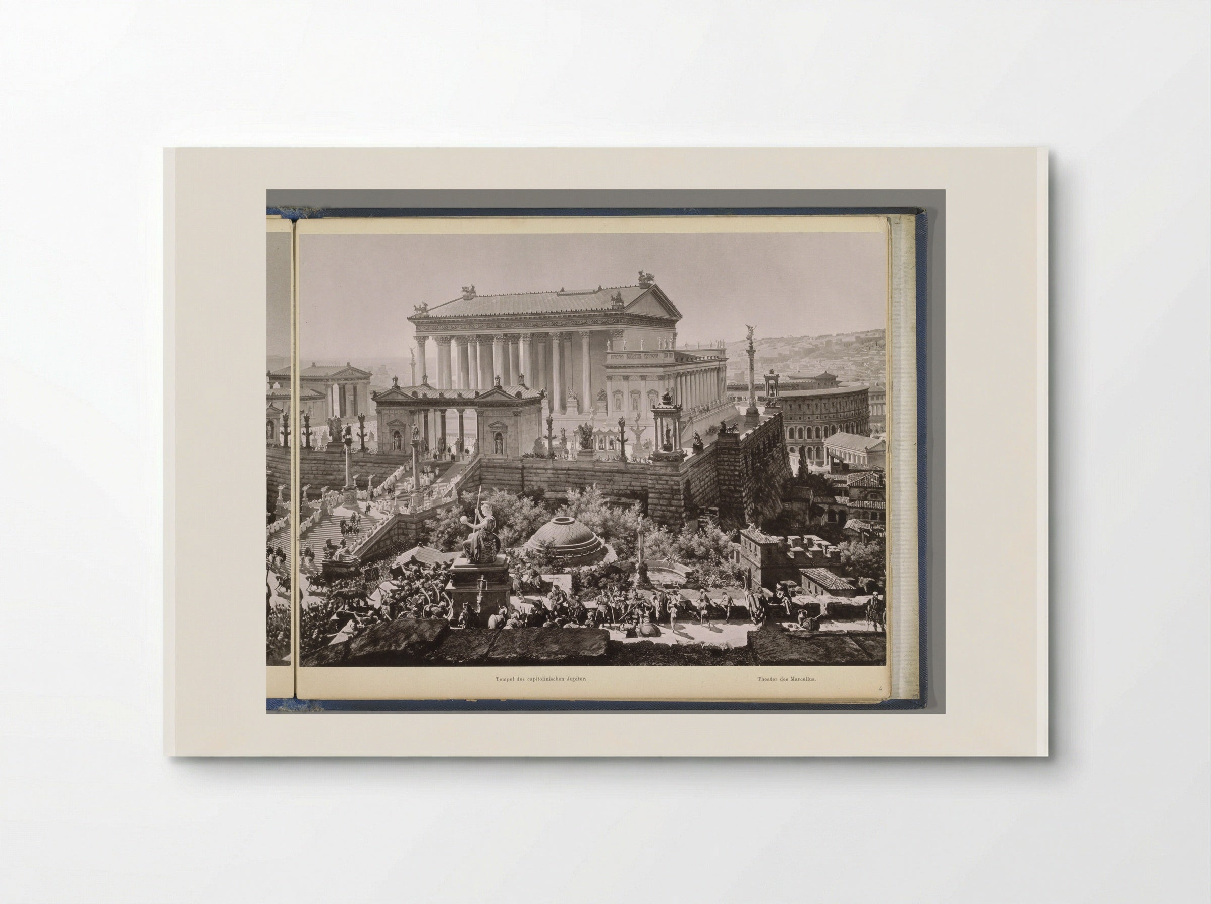 Gezicht op het oude Rome: de Tempel van Jupiter Optimus Maximus en het Theater van Marcellus - Franz Hanfstaengl - Poster