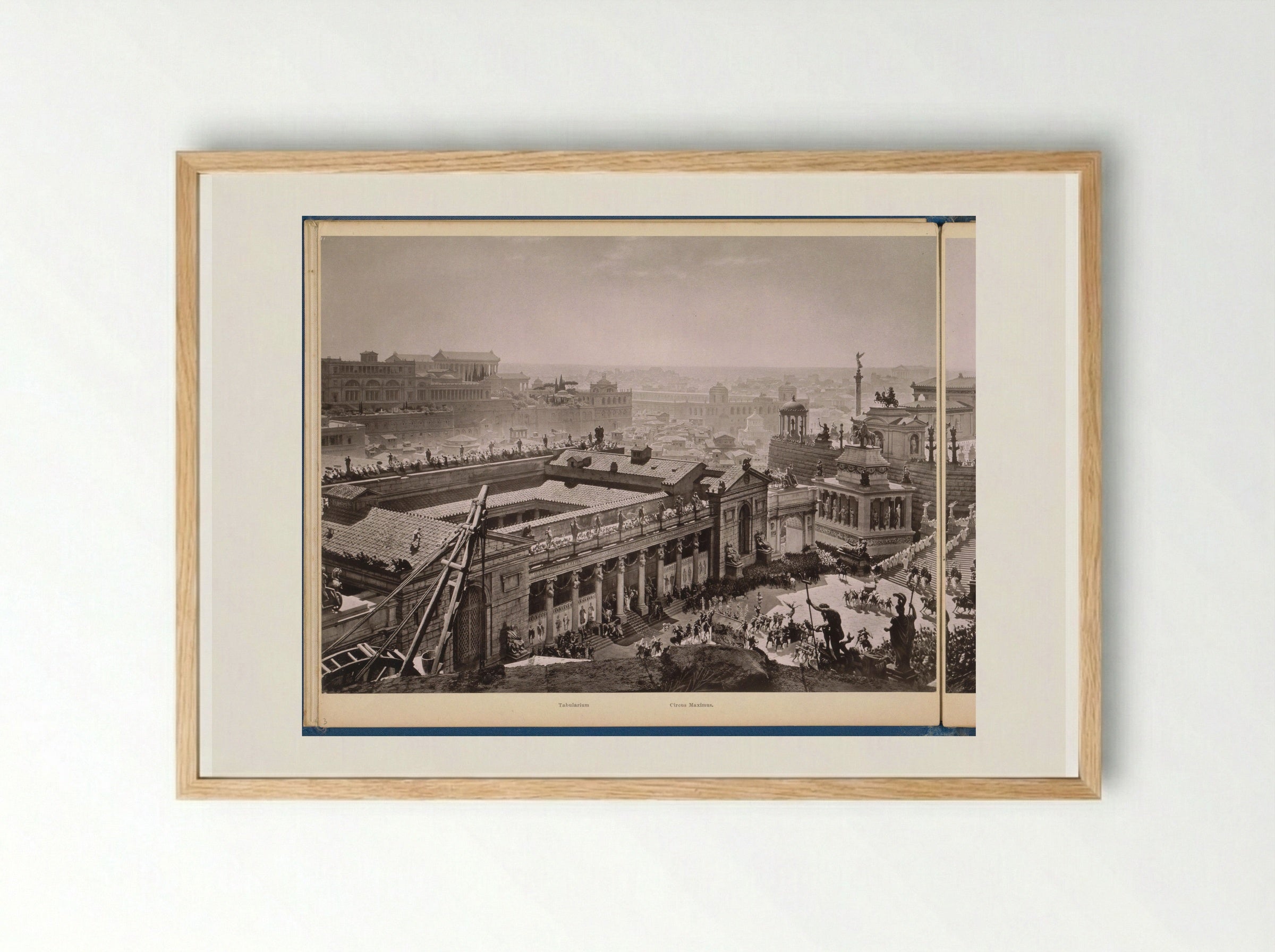 Gezicht op het oude Rome: het Tabularium en het Circus Maximus - Franz Hanfstaengl - Framed Print Wood