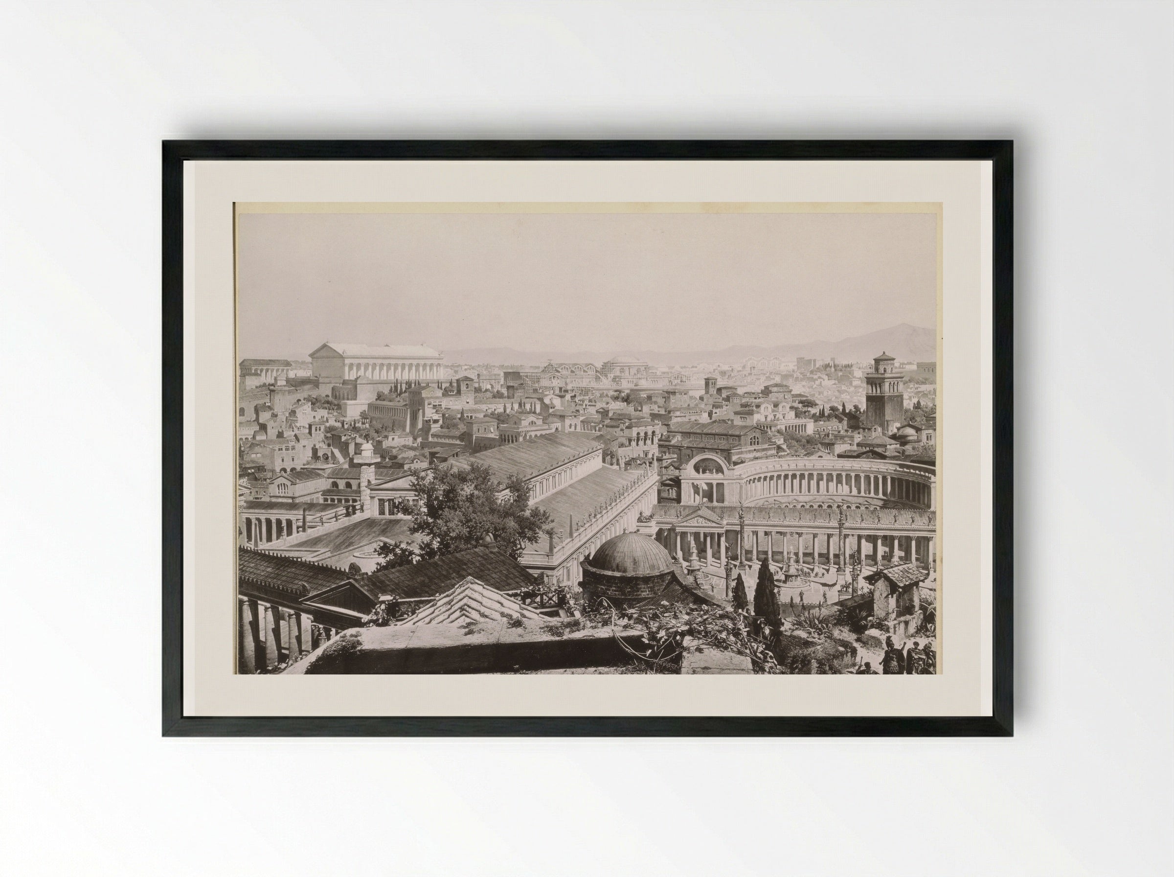 Gezicht op het oude Rome - Franz Hanfstaengl - Framed Print Black