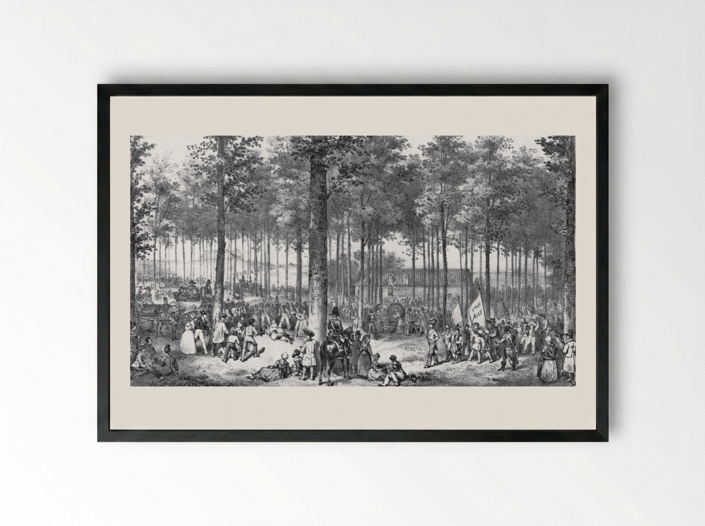 Gezicht op het oude paleis van justitie - Jean Baptiste Ambroise Marcellin Jobard - Framed Print Black