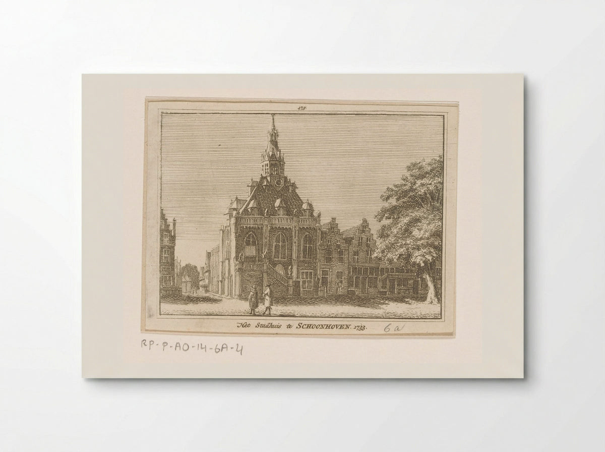 Gezicht op het stadhuis te Schoonhoven - Hendrik Spilman - Poster