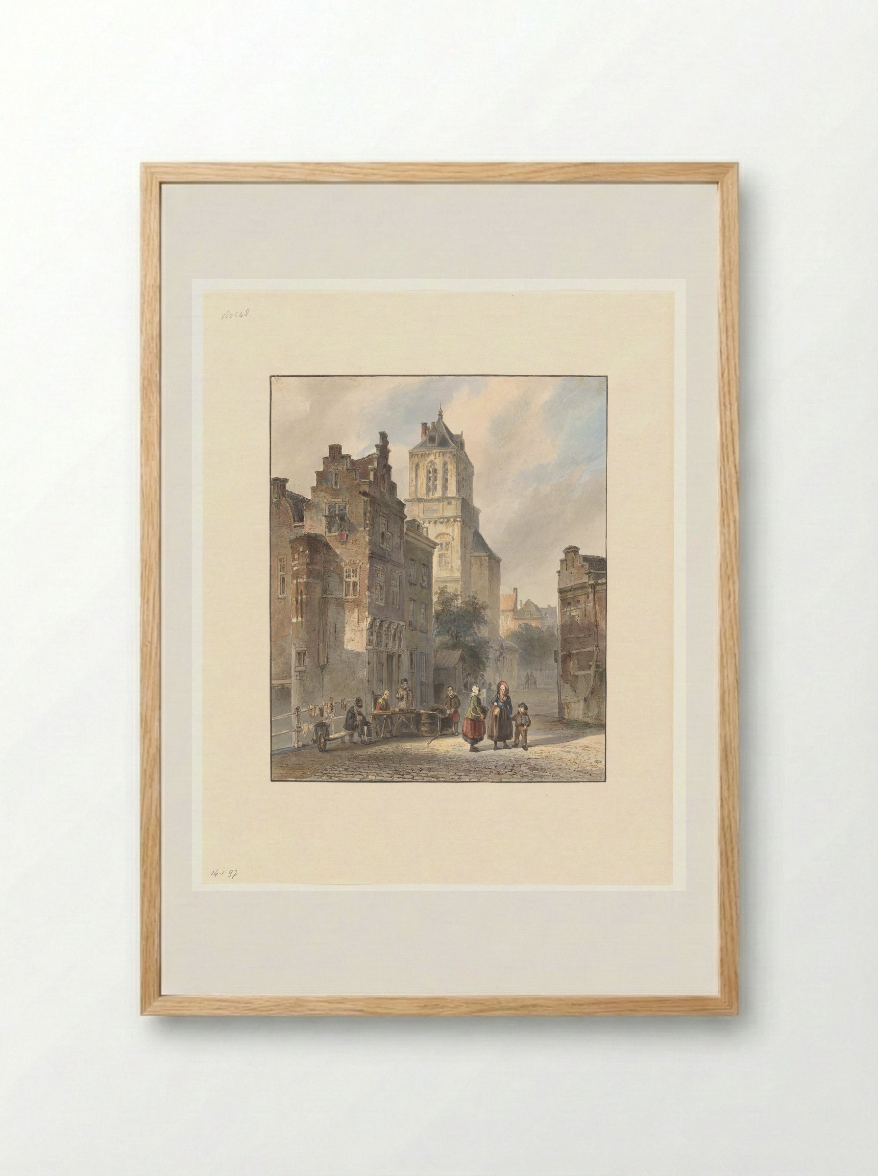 Gezicht op het stadhuis van Delft - Johannes Bosboom - Framed Print Wood
