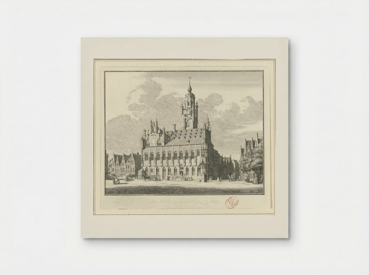 Gezicht op het stadhuis van Middelburg - Jan Caspar Philips - Poster