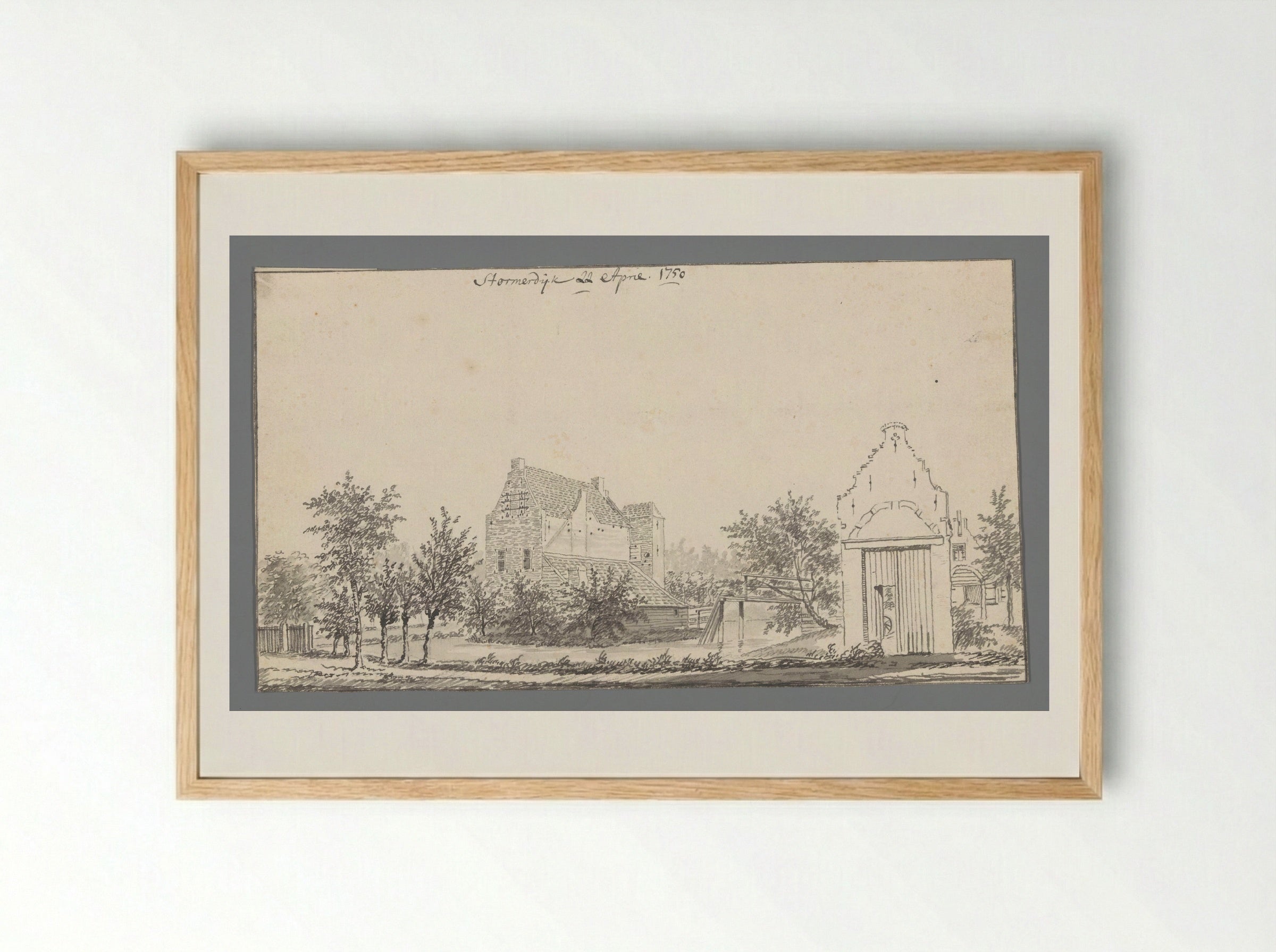 Gezicht op kasteel Stormerdijk bij Nieuwegein - Jan de Beijer - Framed Print Wood