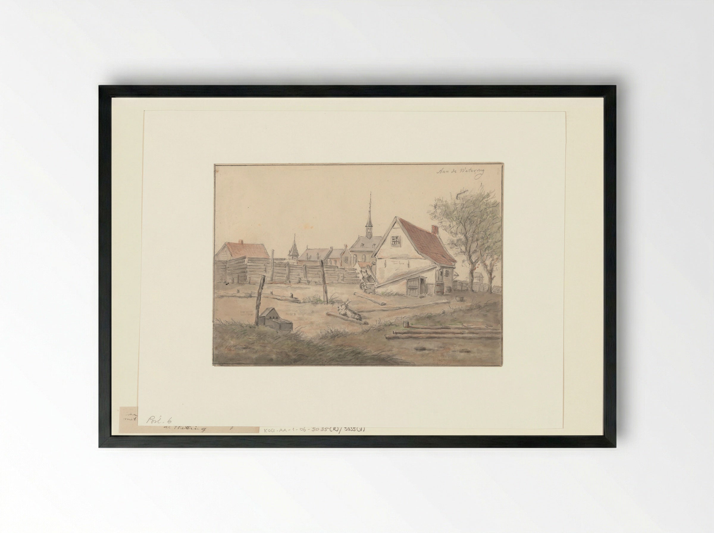 Gezicht op kerk De Liefde, gezien vanaf de Kostverloren Wetering - Albert Martin - Framed Print Black