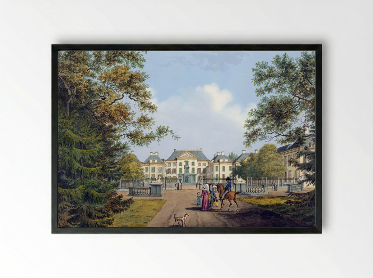 Gezicht op paleis Het Loo - Cornelis de Kruyff - Framed Print Black