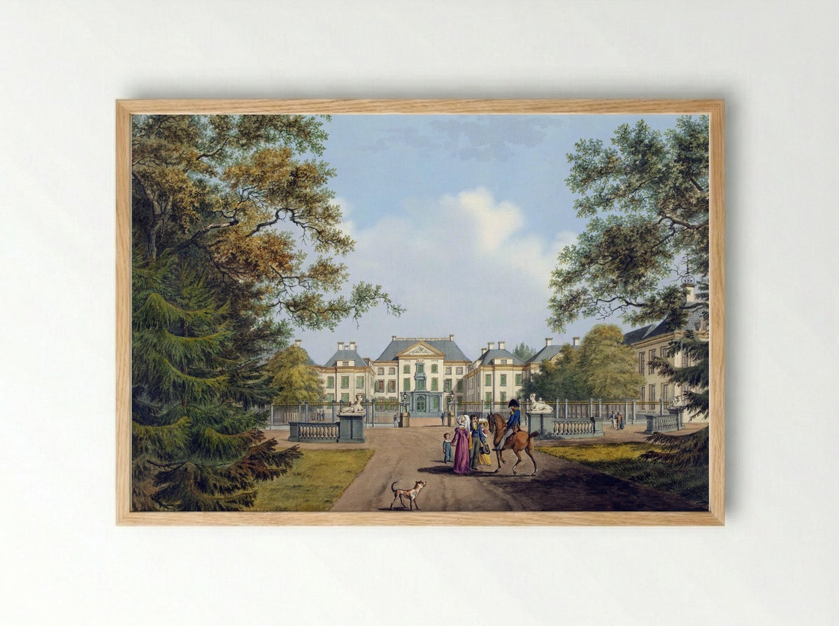 Gezicht op paleis Het Loo - Cornelis de Kruyff - Framed Print Wood