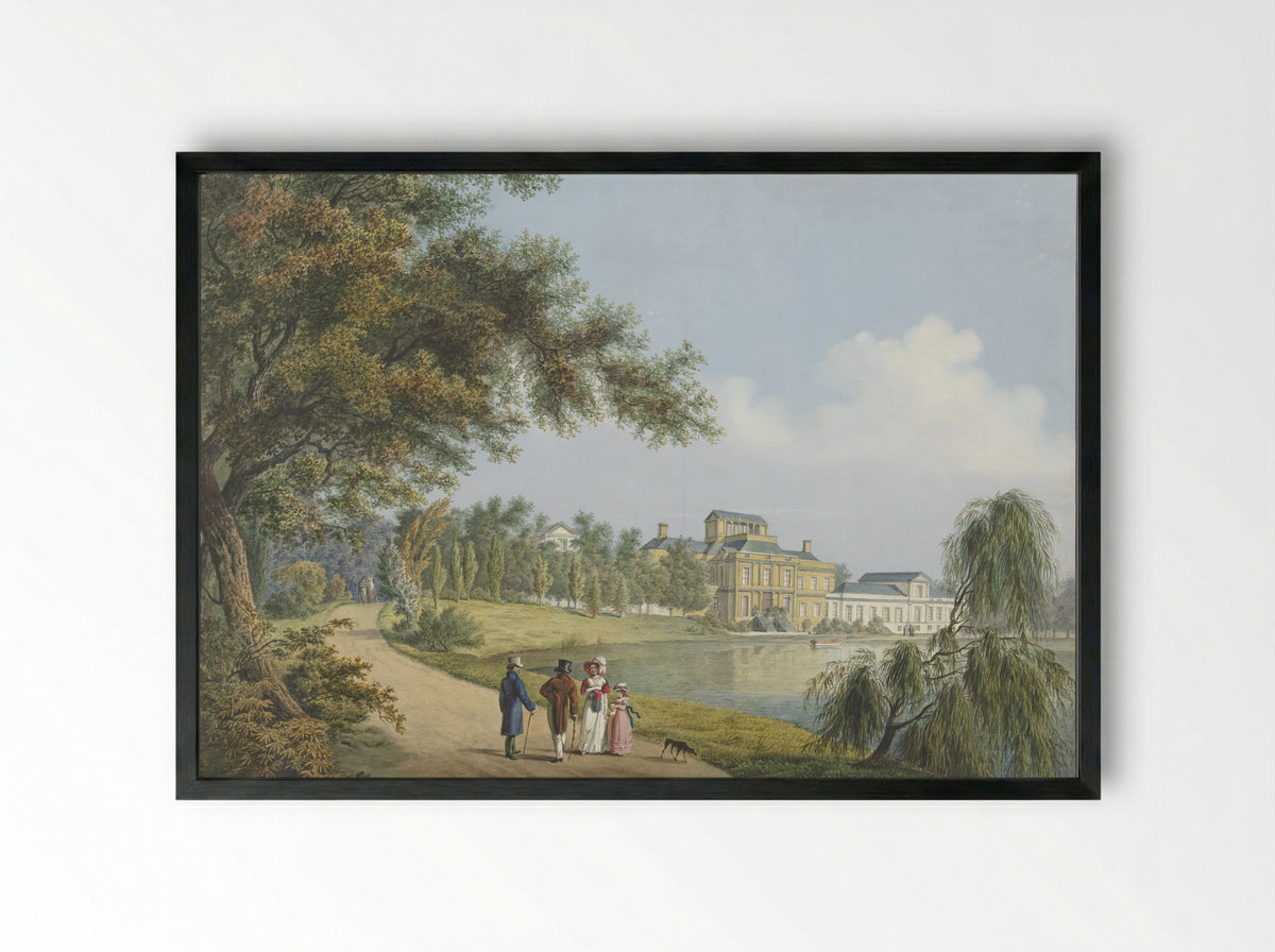 Gezicht op paleis Soestdijk - Cornelis de Kruyff - Framed Print Black