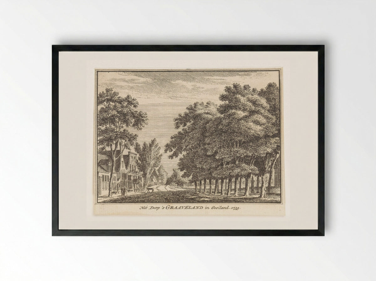 Gezicht op 's-Graveland - Hendrik Spilman - Framed Print Black