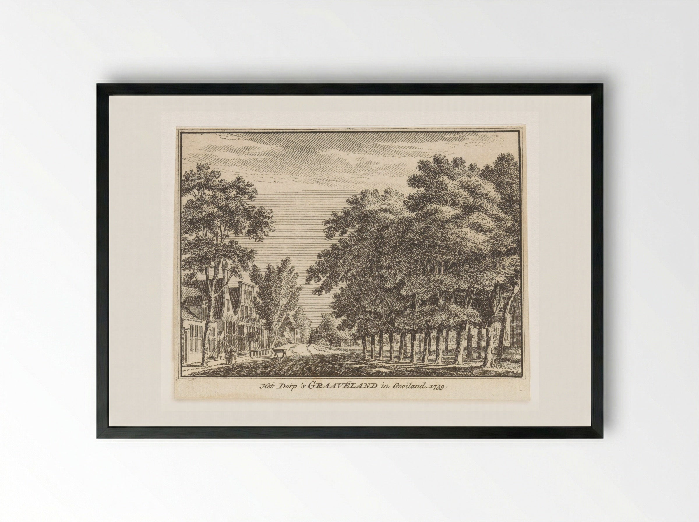 Gezicht op 's-Graveland - Hendrik Spilman - Framed Print Black