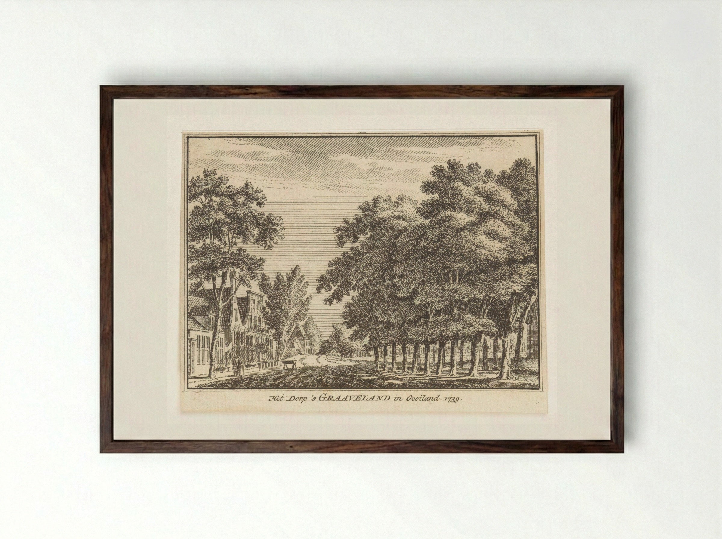 Gezicht op 's-Graveland - Hendrik Spilman - Framed Print Dark Wood